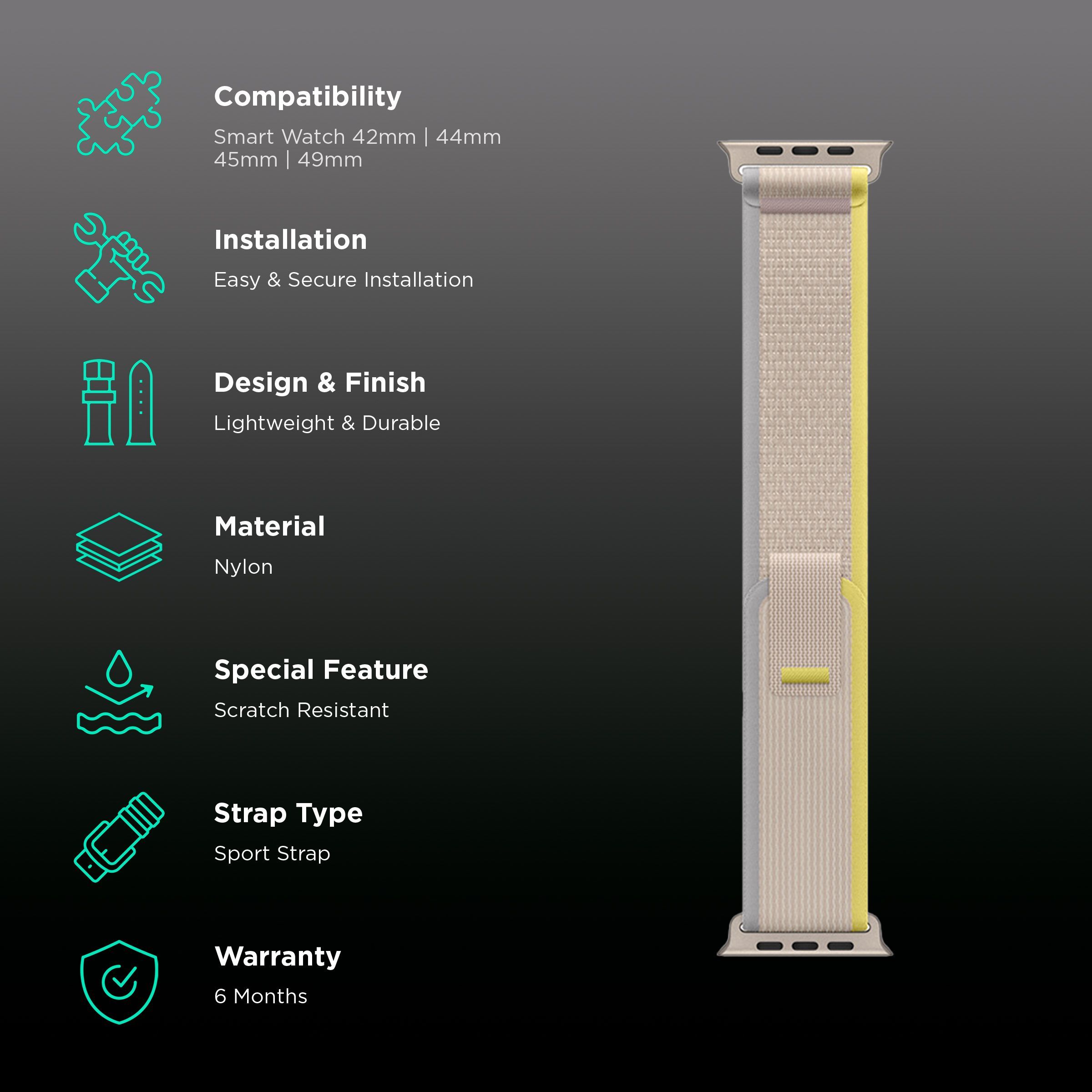 GRIPP Brut Strap (GR-BRT49-BGYL, Beige and Yellow)_2