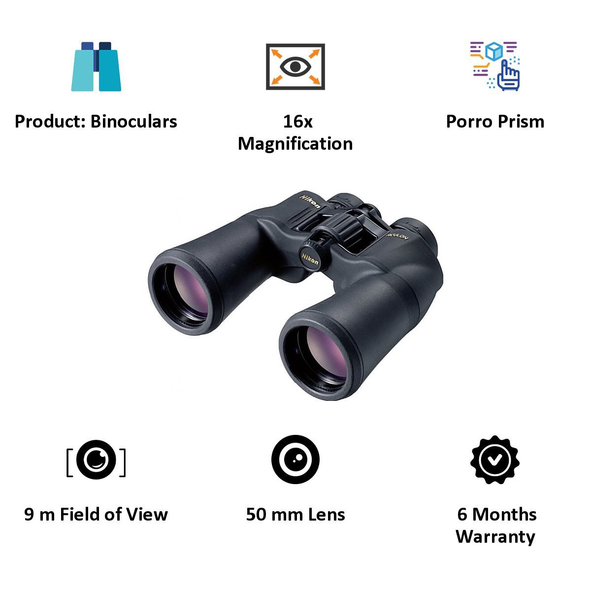 Nikon Aculon 16x - 50mm Optical Binoculars (A211, Black)_3