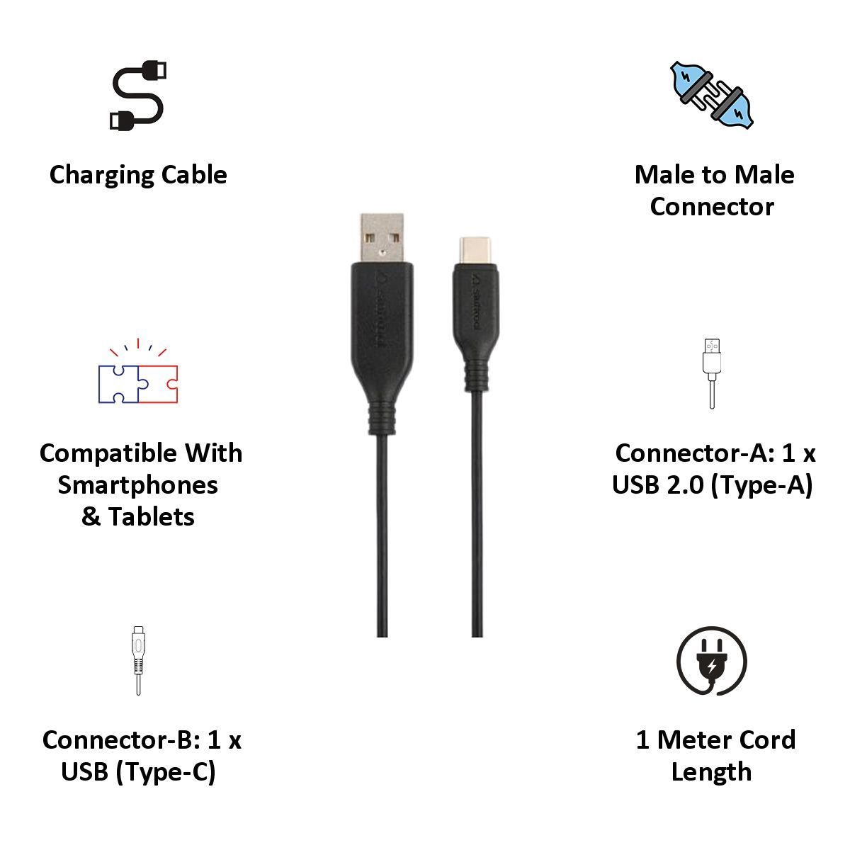 stuffcool Force 100 cm USB 2.0 (Type-A) to USB (Type-C) Sync and Charge Cable (FORCEC-BLK, Black) stuffcool Force 100 cm USB 2.0 (Type-A) to USB (Type-C) Sync and Charge Cable (FORCEC-BLK, Black)_6