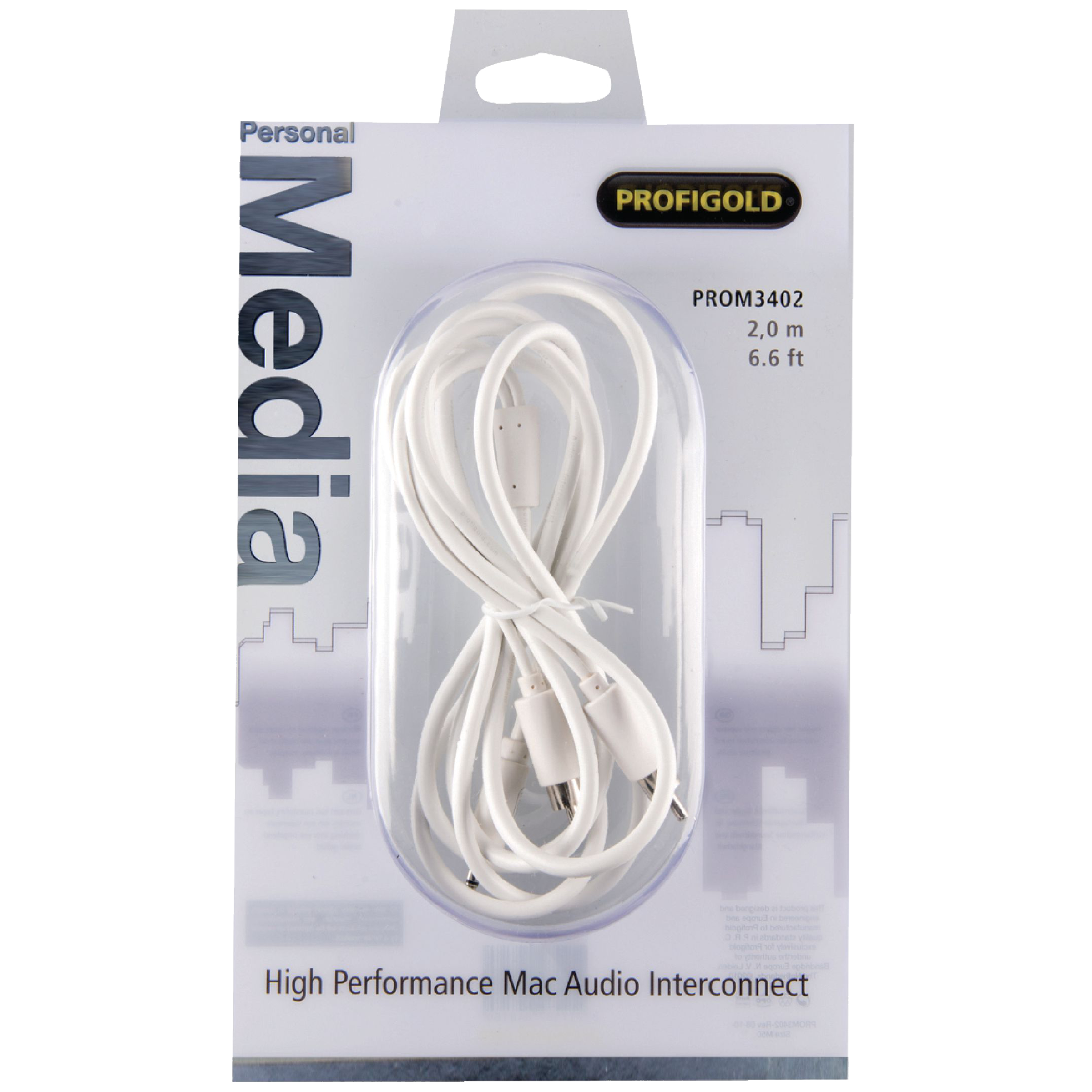 PROFIGOLD PROM3402 PVC 2 Meter 3.5mm Stereo to RCA Audio Cable (Oxygen Free Copper , White)_4