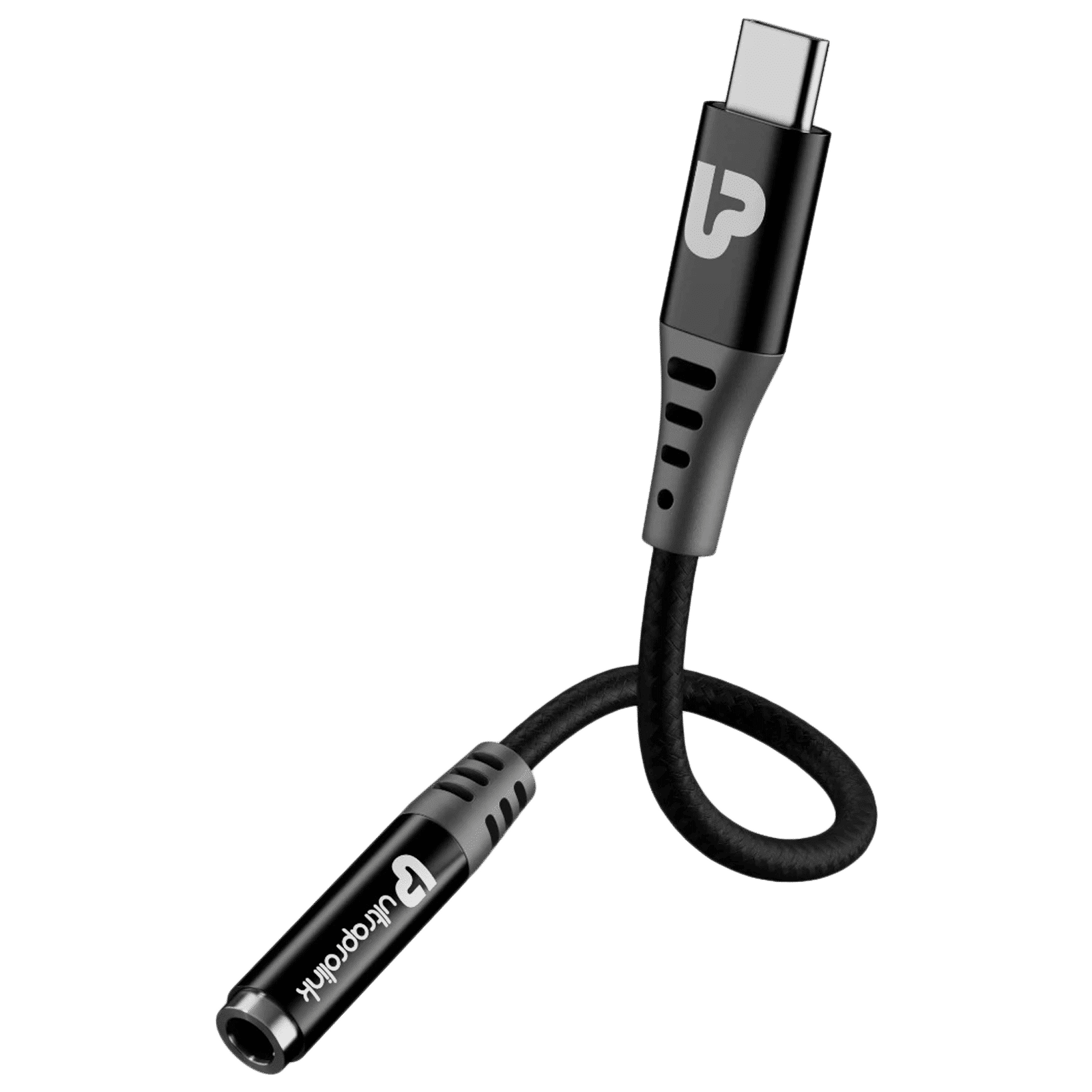 ultraprolink Audio Link Type C to 3.5mm Aux 0.39 Feet (0.12M) Adapter (High Definition Sound, Black)_1