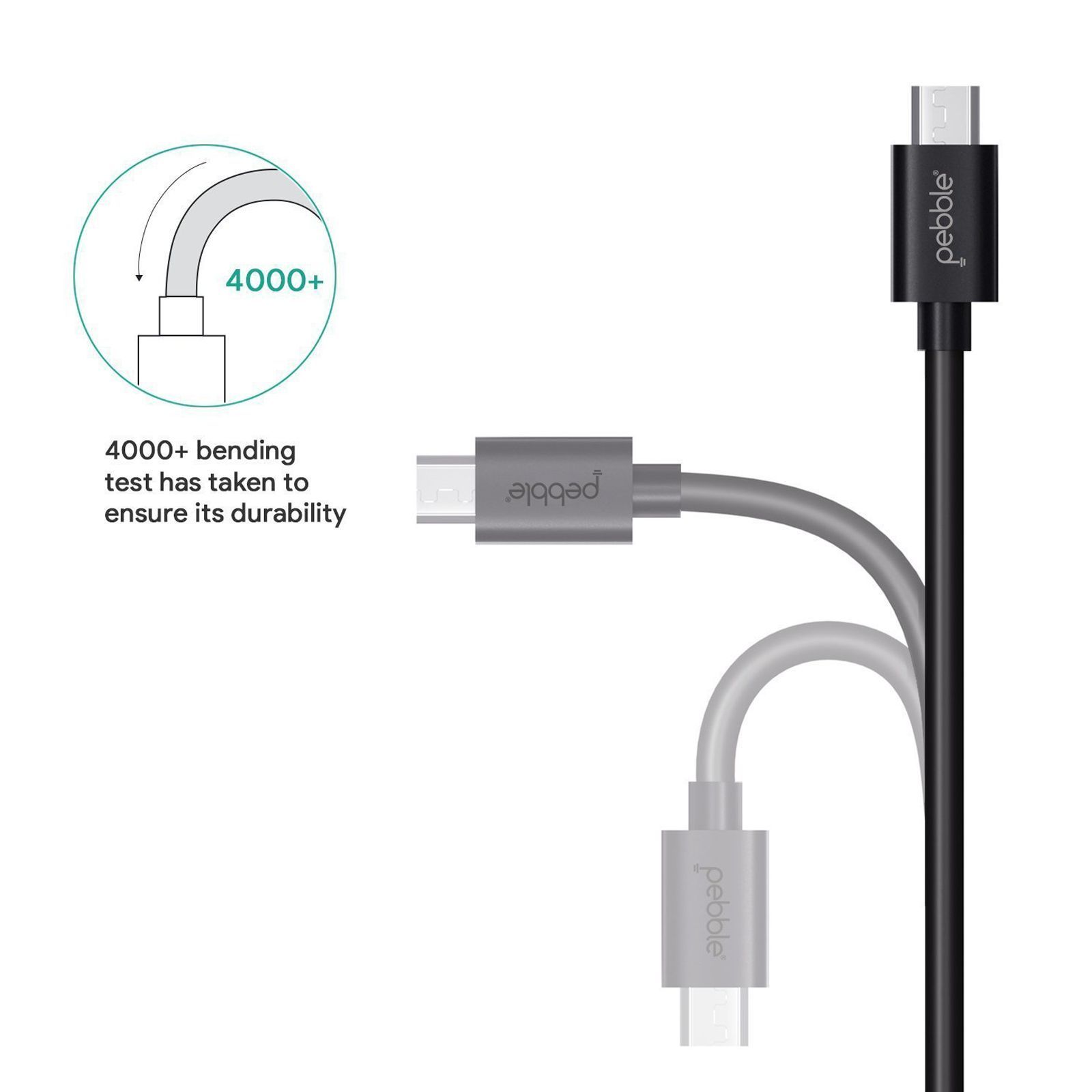 pebble PBCM10 Type A to Micro USB 3.2 Feet (1M) Cable (Data Transfer with High Efficiency, Black)_6