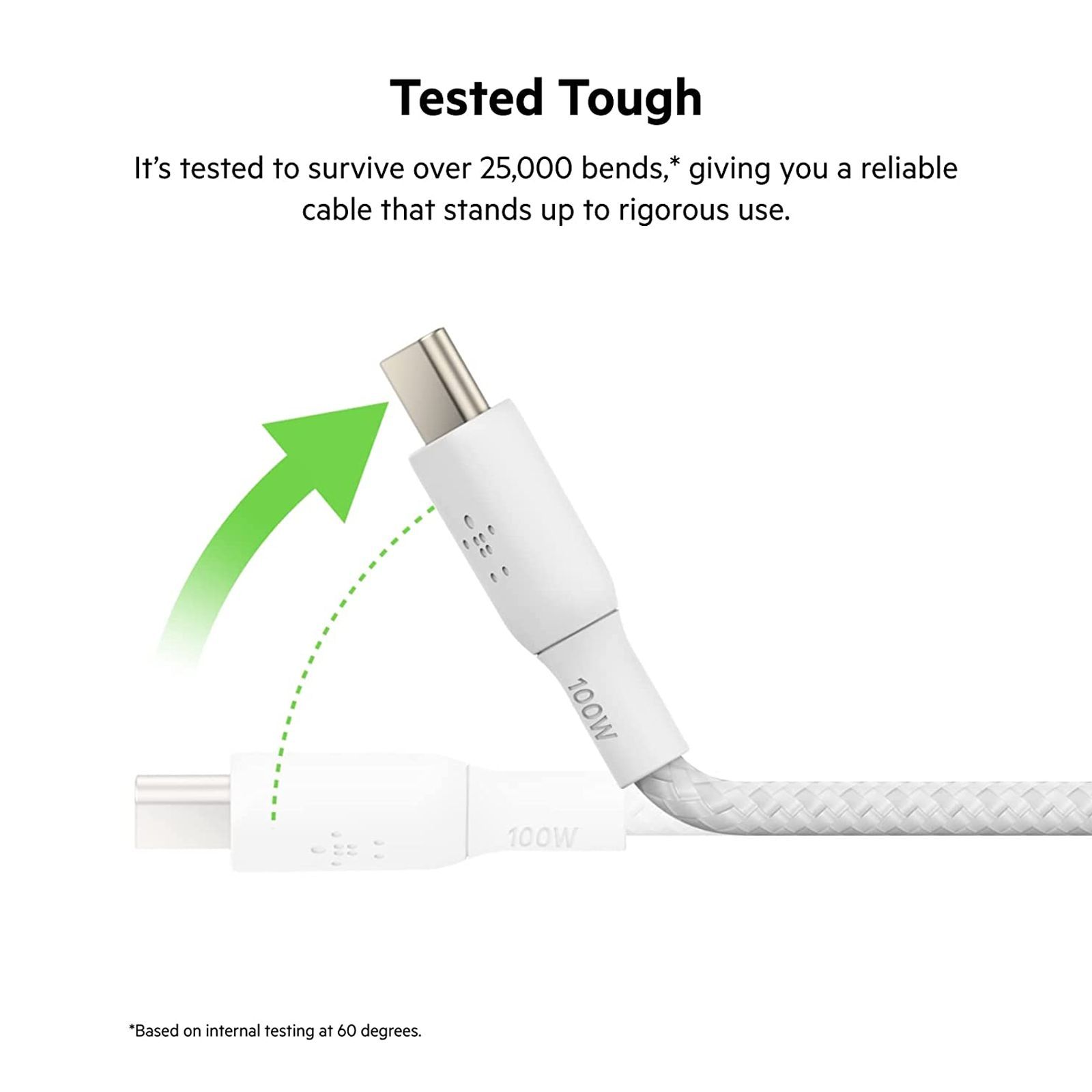belkin Boost Charge Type C to Type C 6.6 Feet (2M) USB Cable (Fast Charging, White)_4