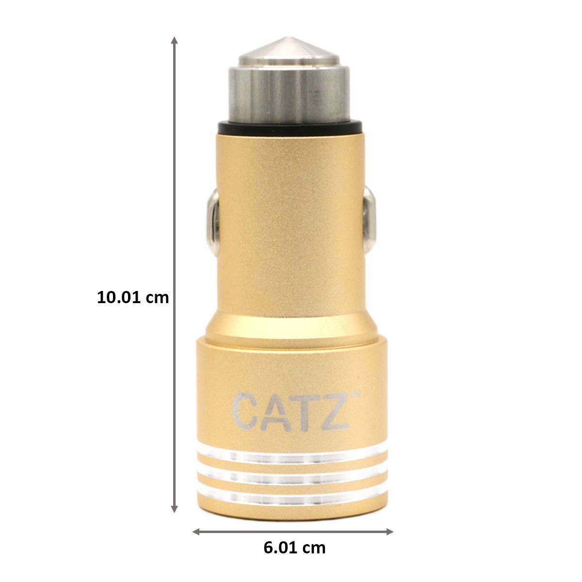 Brilyant 2 Ampere 2 USB Ports Car Charging Adapter (Compact Design, CZ-CC2-GD, Gold)_2