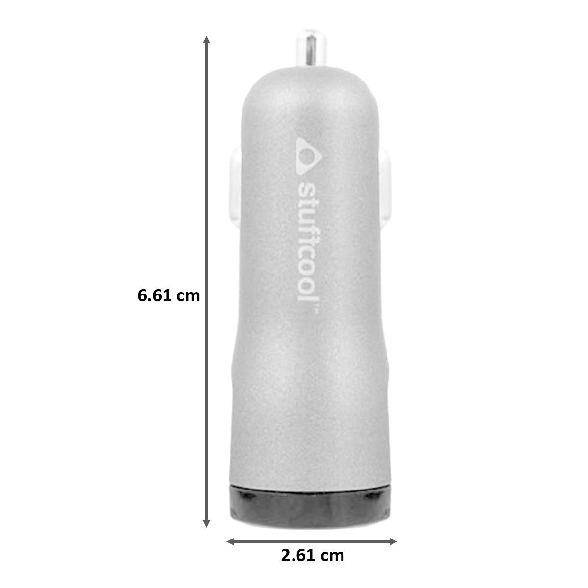 stuffcool Colt 2.4 Amp Dual USB Car Charging Adapter (COLTQC3-GRY/BLK, Grey)_2
