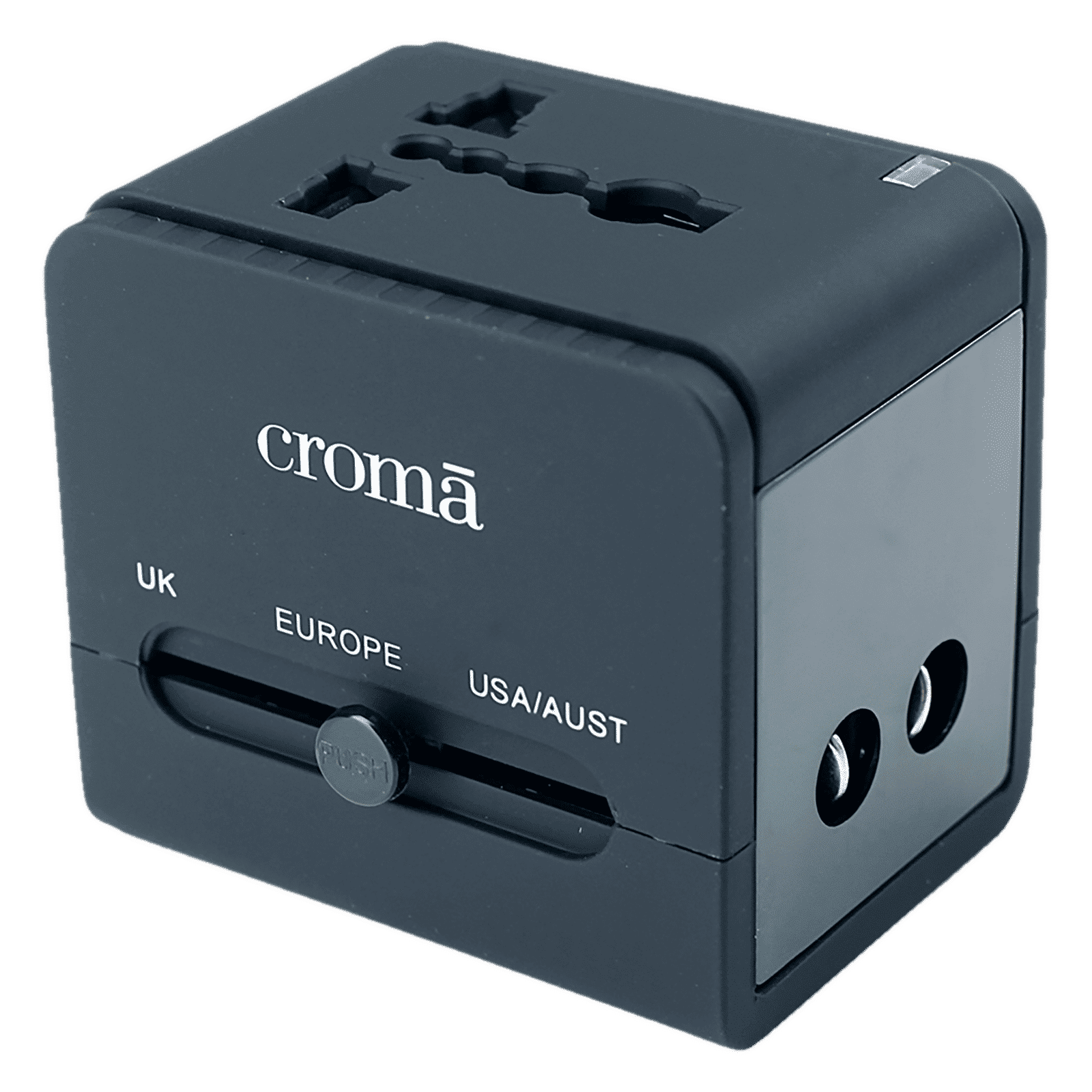 Croma 4 Plugs Universal Travel Adapter (Dual USB Port, CREP0144, Black)_1