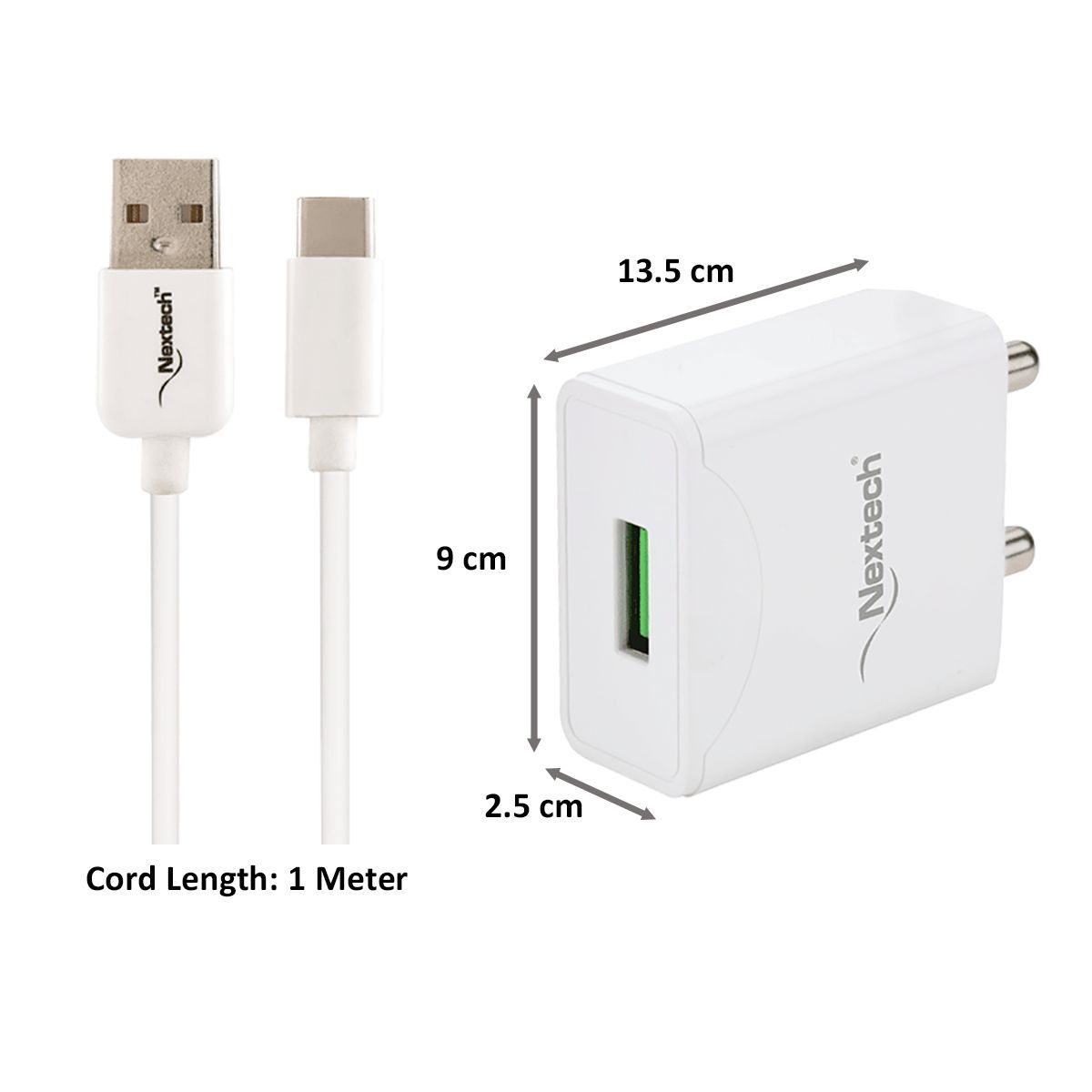 Nextech 18W Qualcomm 3.0 Wall Charger with Type C Cable_2