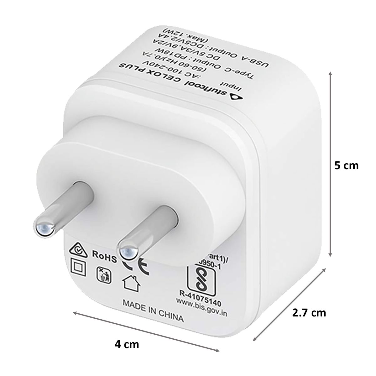 stuffcool Dual Port USB Wall Charger (Celox Plus, White)_2