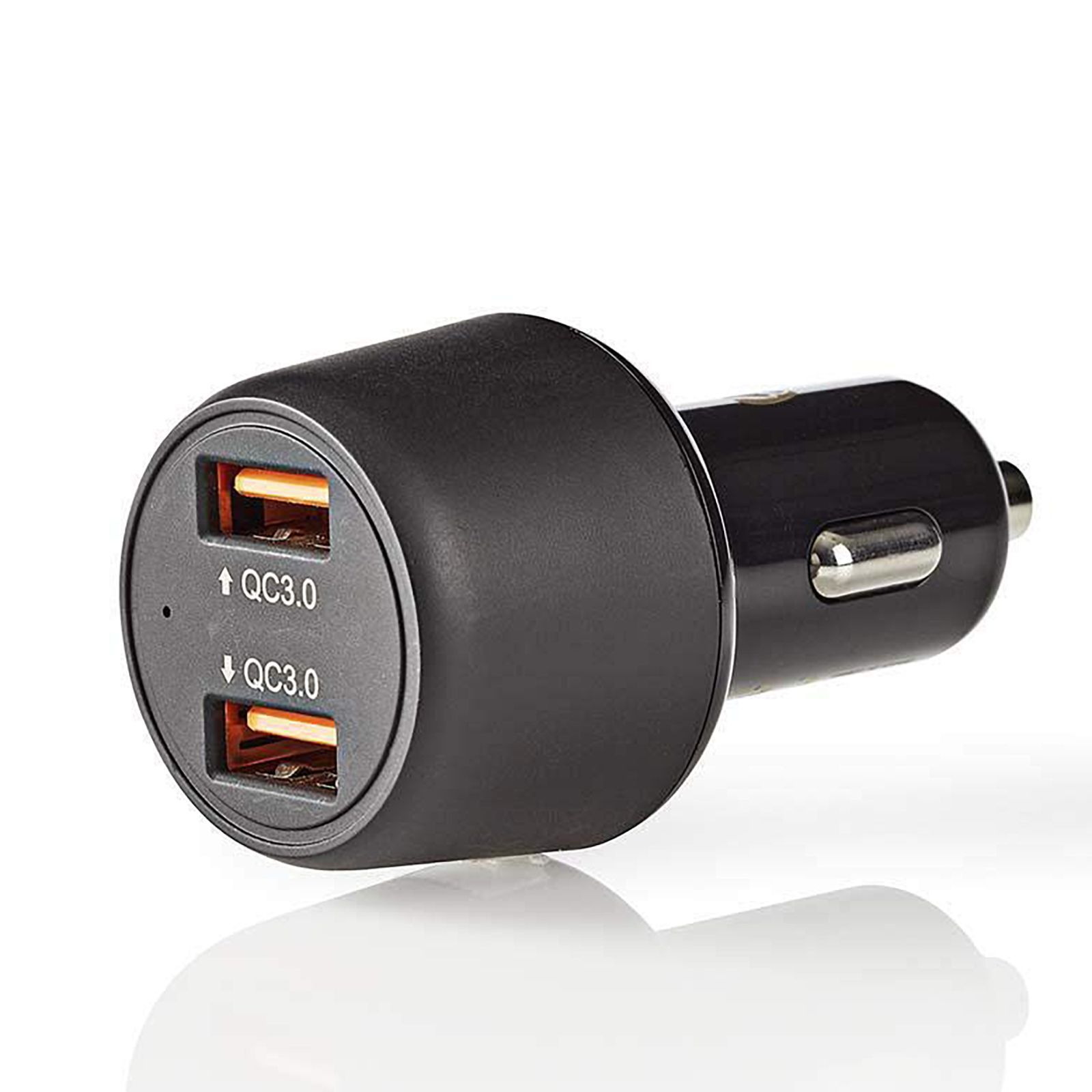 nedis 36 Watts/3 Amps 2 USB 3.0 Ports Car Charging Adapter (Fast Charging Capability, CCQC600ABK, Black)_2