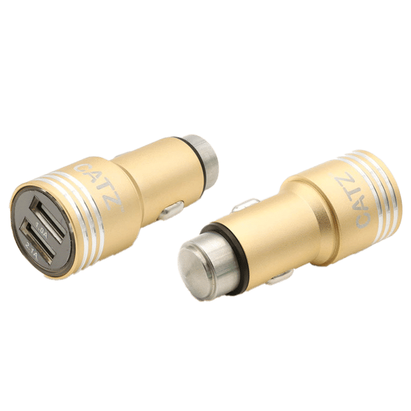 Brilyant 2 Ampere 2 USB Ports Car Charging Adapter (Compact Design, CZ-CC2-GD, Gold)_6