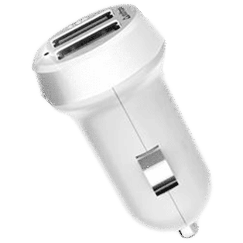 stuffcool Drive It 2.4 Amp Dual USB Car Charging Adapter with Cable (CKATOMMI-WHT, White)_4