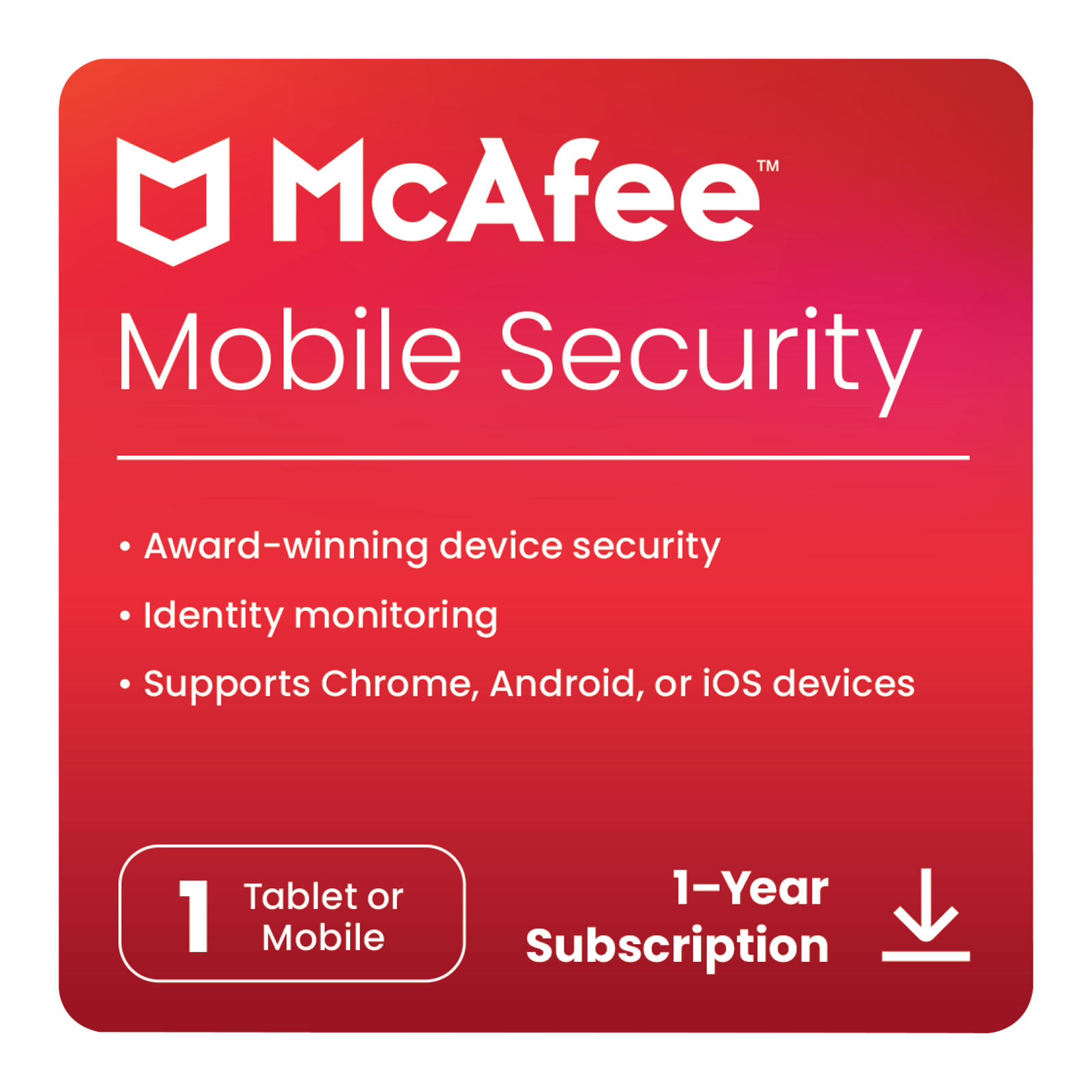 McAfee Mobile Security Antivirus (1 Device, 1 Years, MMS1U1Y)_1
