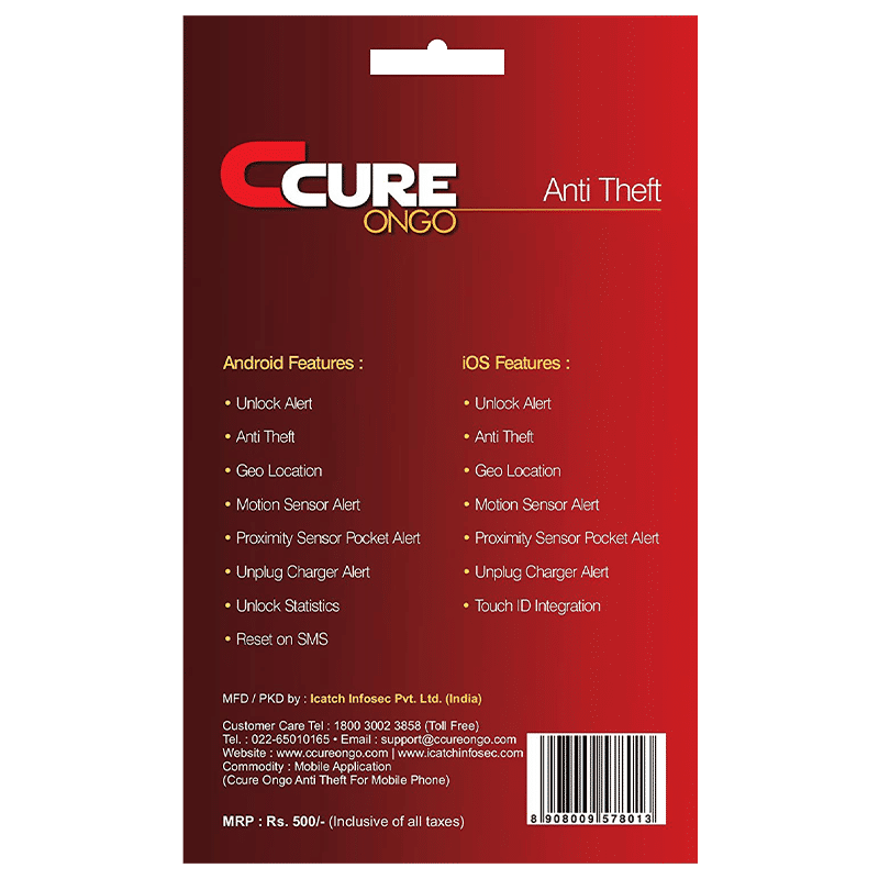 CCURE Ongo Anti Theft for Mobile (Red) (COATM)_2