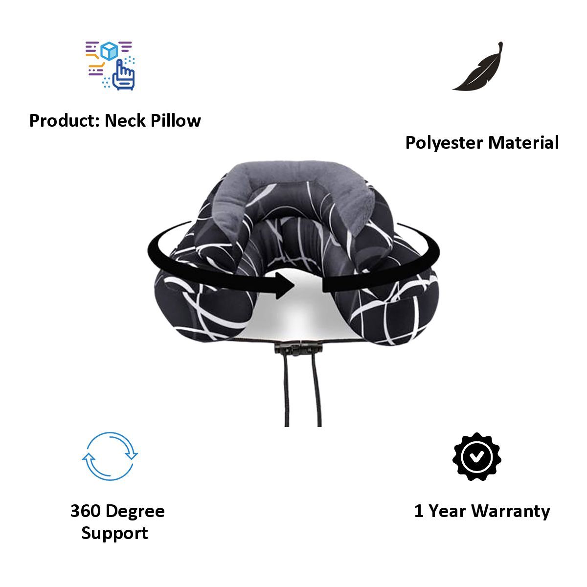 CABEAU Evo Microbead Travel Neck Pillow (TPEM2115, Black)_4