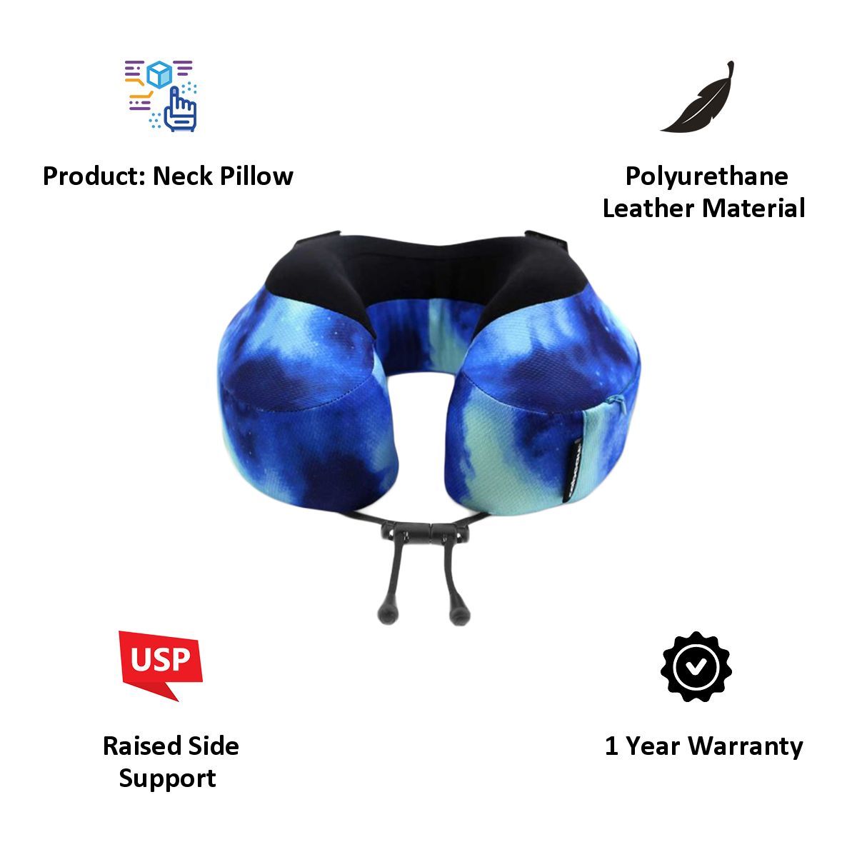 CABEAU Evolution S3 Travel Neck Pillow (TPEP2993, Black/Blue)_5