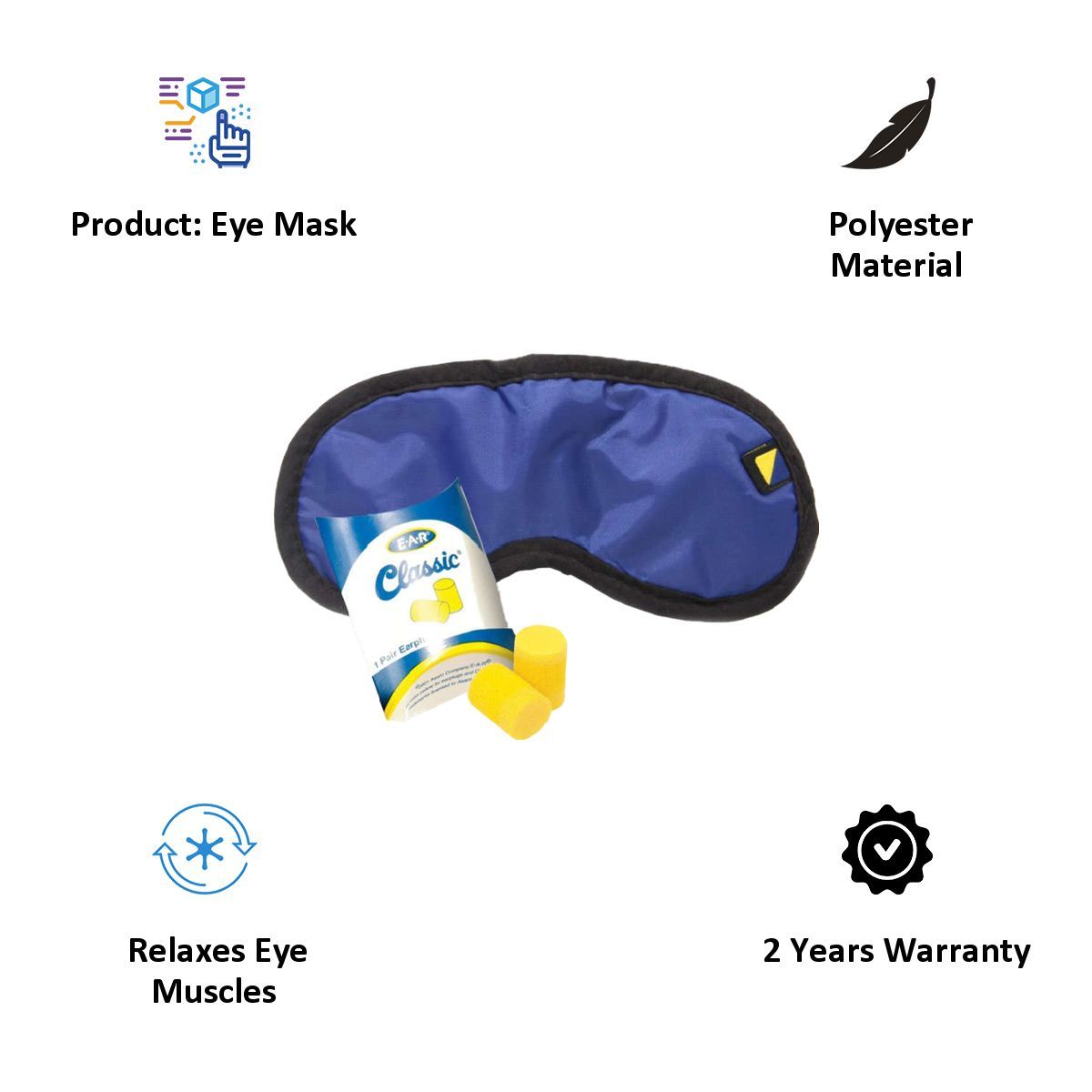 TRAVEL BLUE Comfort Set Eye Shade (TB-451, Midnight Blue)_4