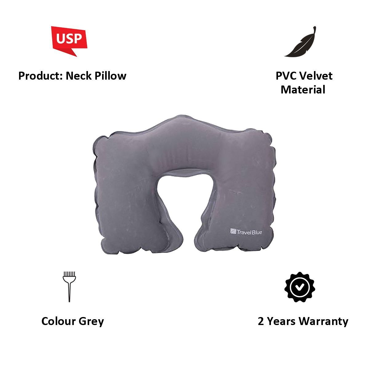 TRAVEL BLUE Inflatable Neck Pillow (TB-220, Grey) TRAVEL BLUE Inflatable Neck Pillow (TB-220, Grey)_5