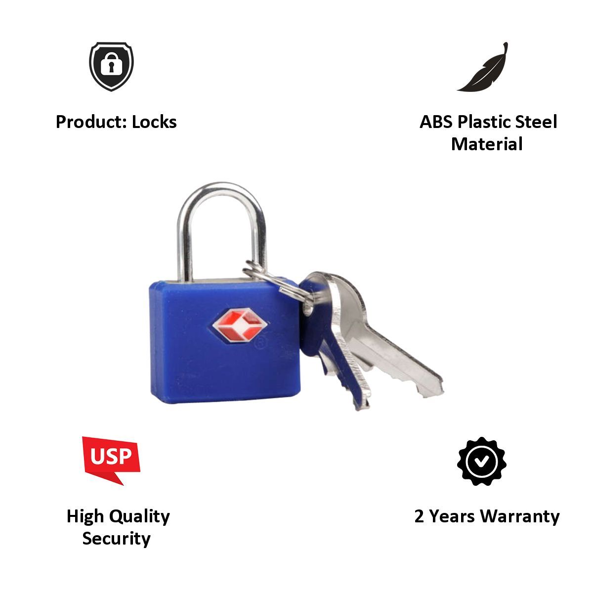 TRAVEL BLUE Identi Keys Locks (TSA Approved, TB-027B, Bright Blue)_4