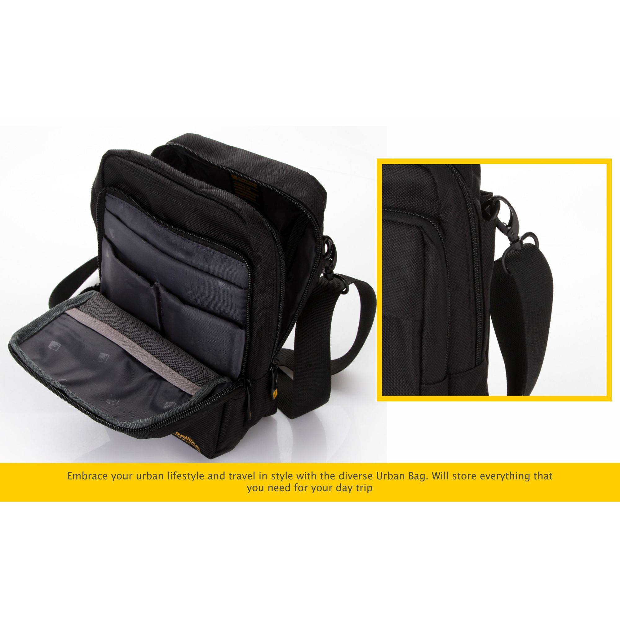 TRAVEL BLUE Polyester Sling Bag ( Capacious Design, TB-812, Black)_5