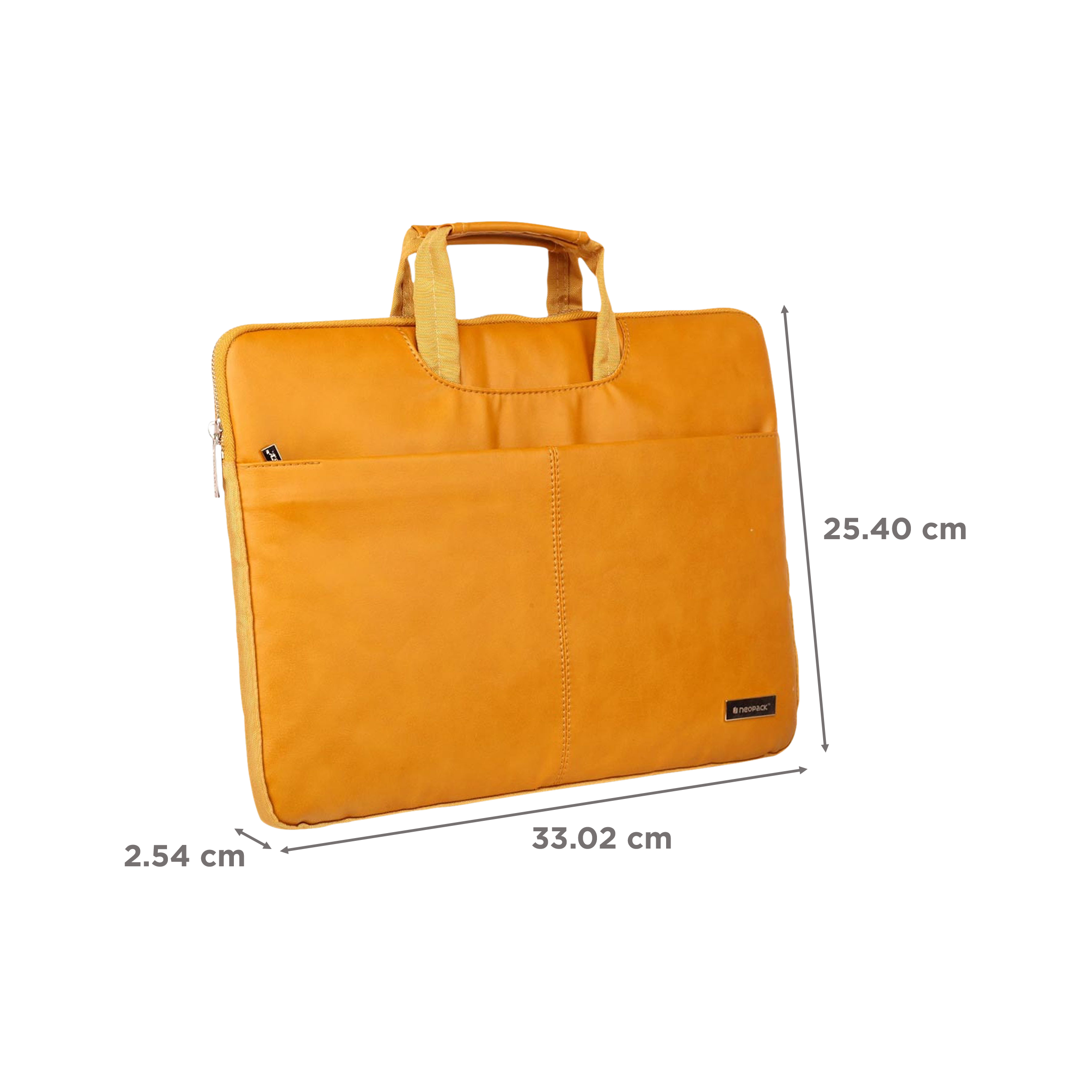 neopack 9TN13 Leather Sleeve for 13.3 Inch Laptop (2 Pockets, Tan) neopack 9TN13 Leather Sleeve for 13.3 Inch Laptop (2 Pockets, Tan)_3