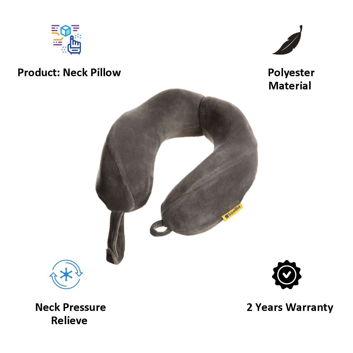 TRAVEL BLUE Tranquillity Neck Pillow (XL - 212, Grey)_5