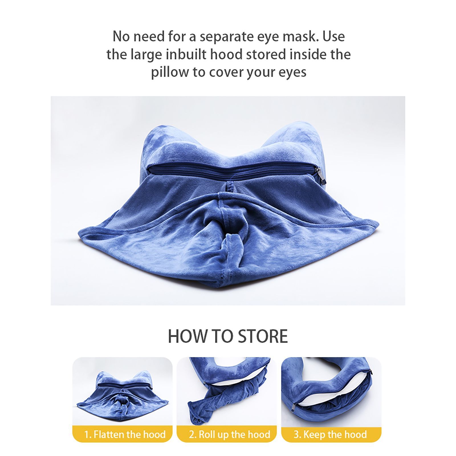 TRAVEL BLUE Ergonomic Hooded Pillow (TB-216, Blue) TRAVEL BLUE Ergonomic Hooded Pillow (TB-216, Blue)_8