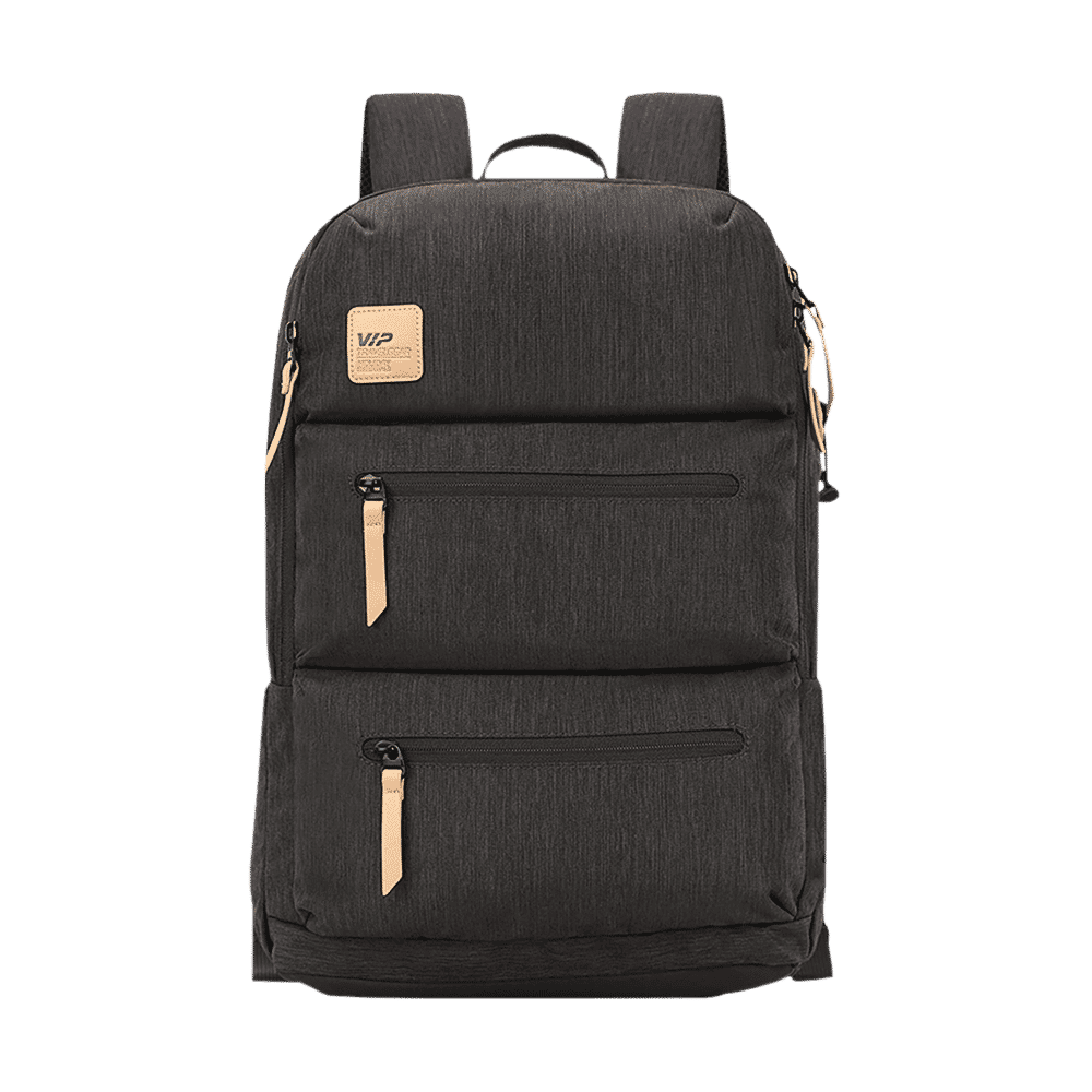 VIP Ride 01 19 Litres Polyester Casual Backpack (3 Front Pockets, BPRID01GRY, Grey)_1