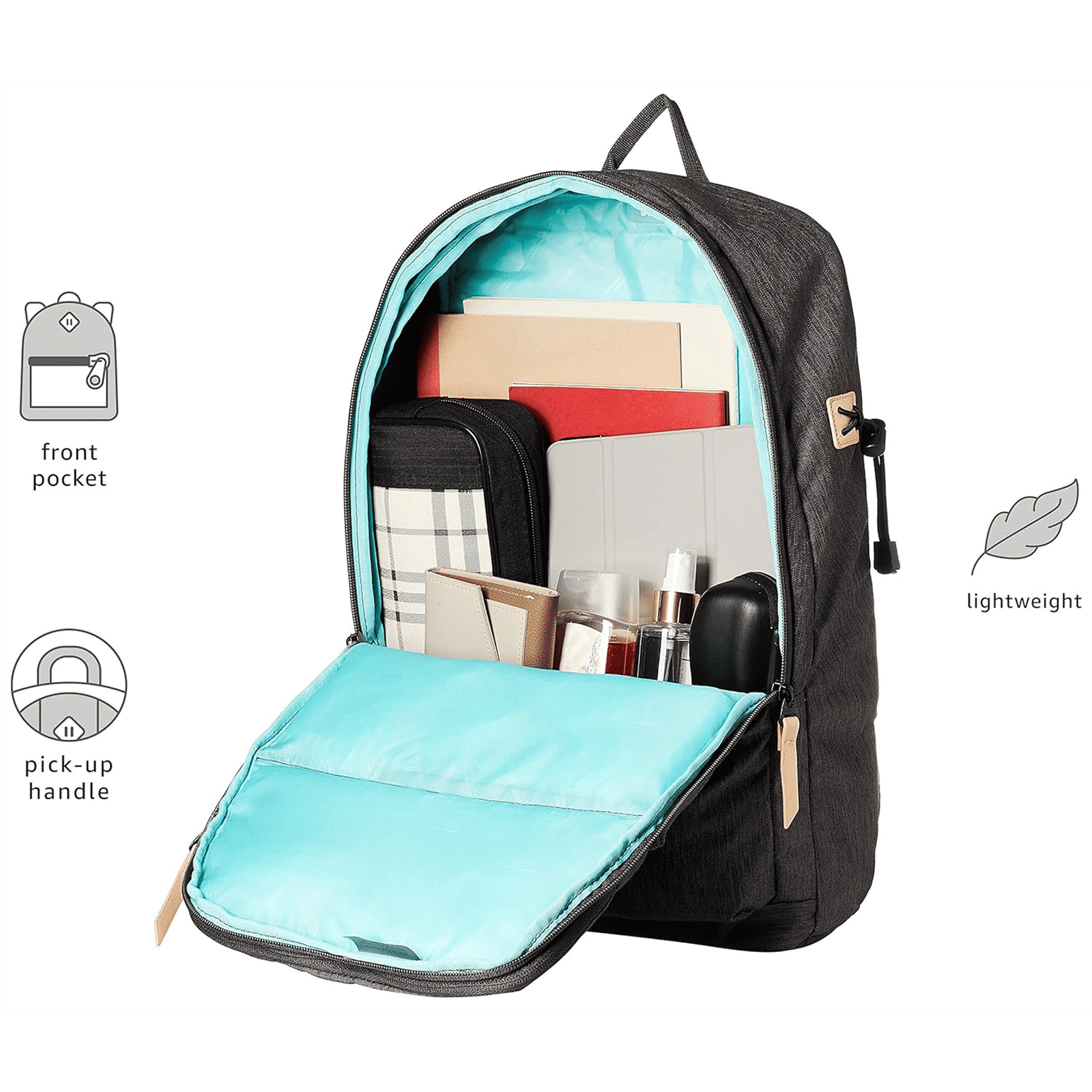 VIP Ride 01 19 Litres Polyester Casual Backpack (3 Front Pockets, BPRID01GRY, Grey)_6