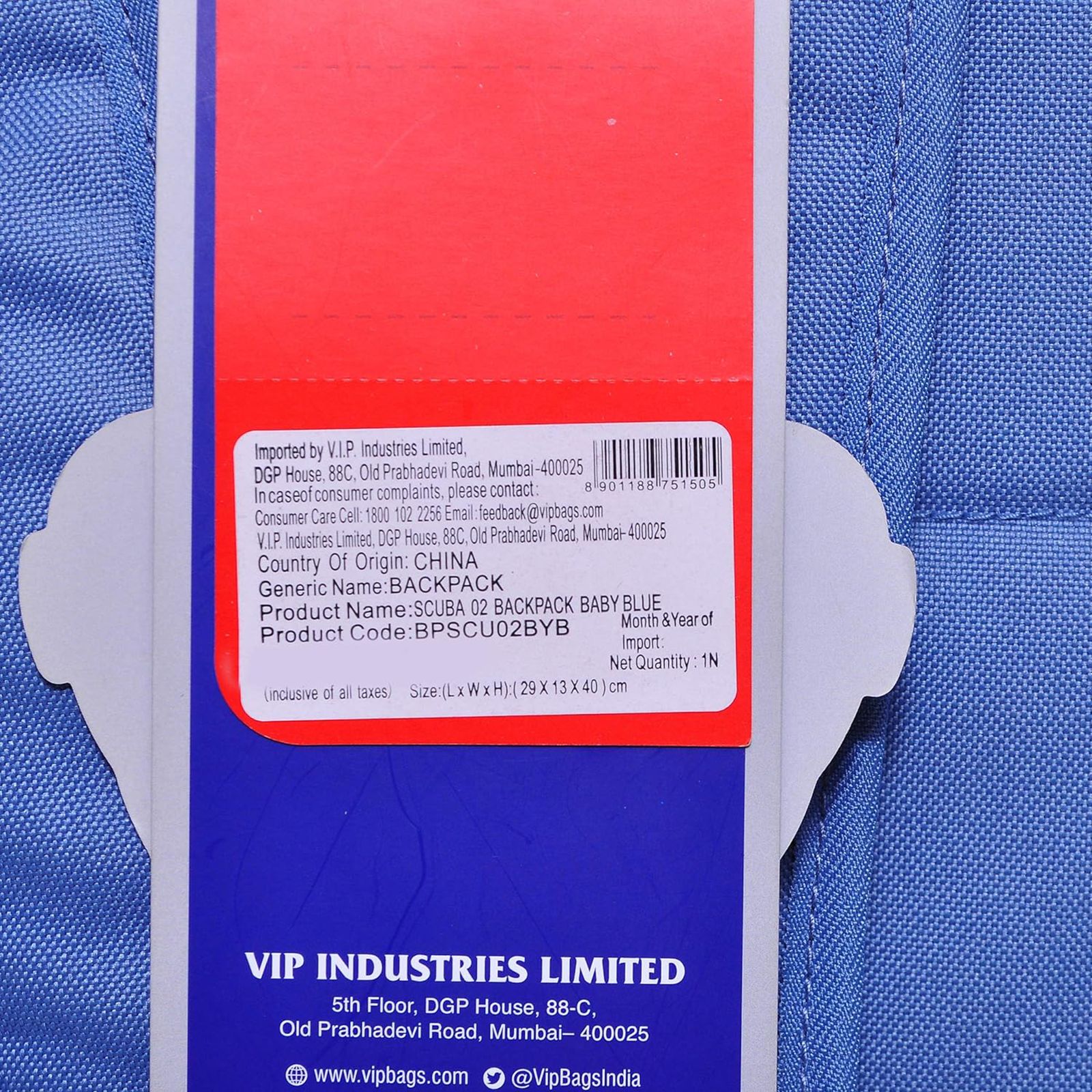 VIP Scuba 02 14 Litres Polyester Casual Backpack (1 Front Pocket, BPSCU02BYB, Baby Blue)_7