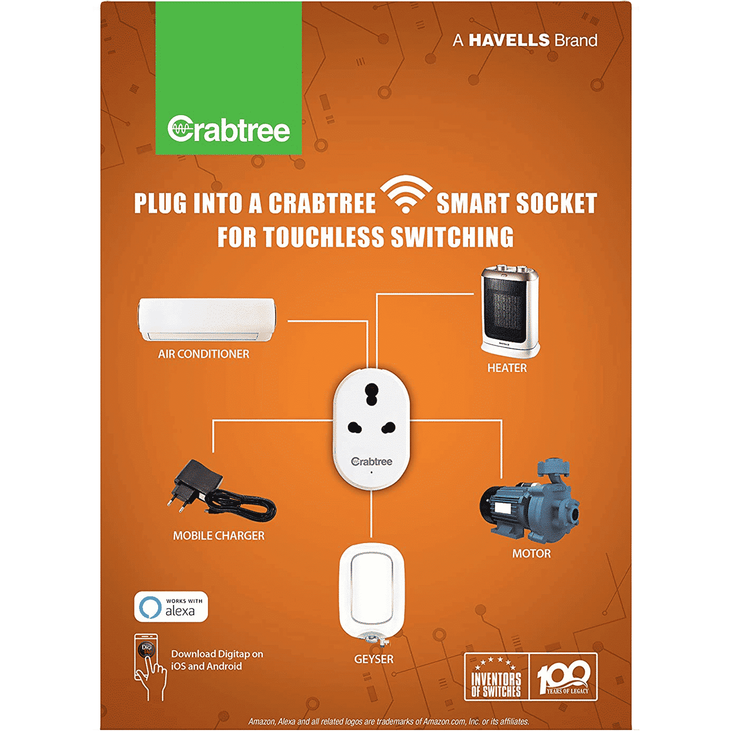 Crabtree Smart Socket for Multi Device Connection (Voice Control Smart Assistance, ACST161600, White) Crabtree Smart Socket for Multi Device Connection (Voice Control Smart Assistance, ACST161600, White)_5