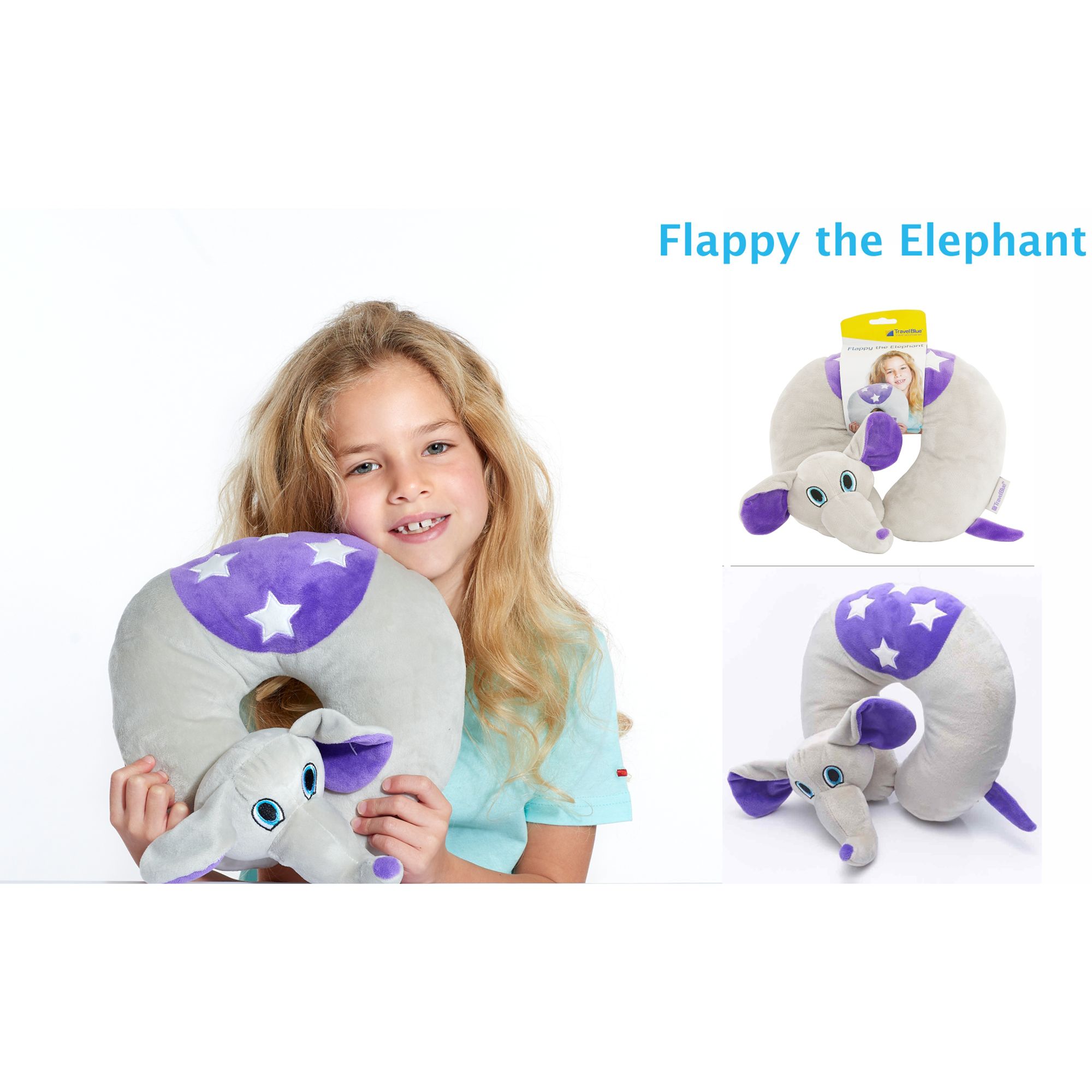 TRAVEL BLUE Flappy The Elephant Polyester Neck Pillow (Soft and Comfortable, Multicolor)_6