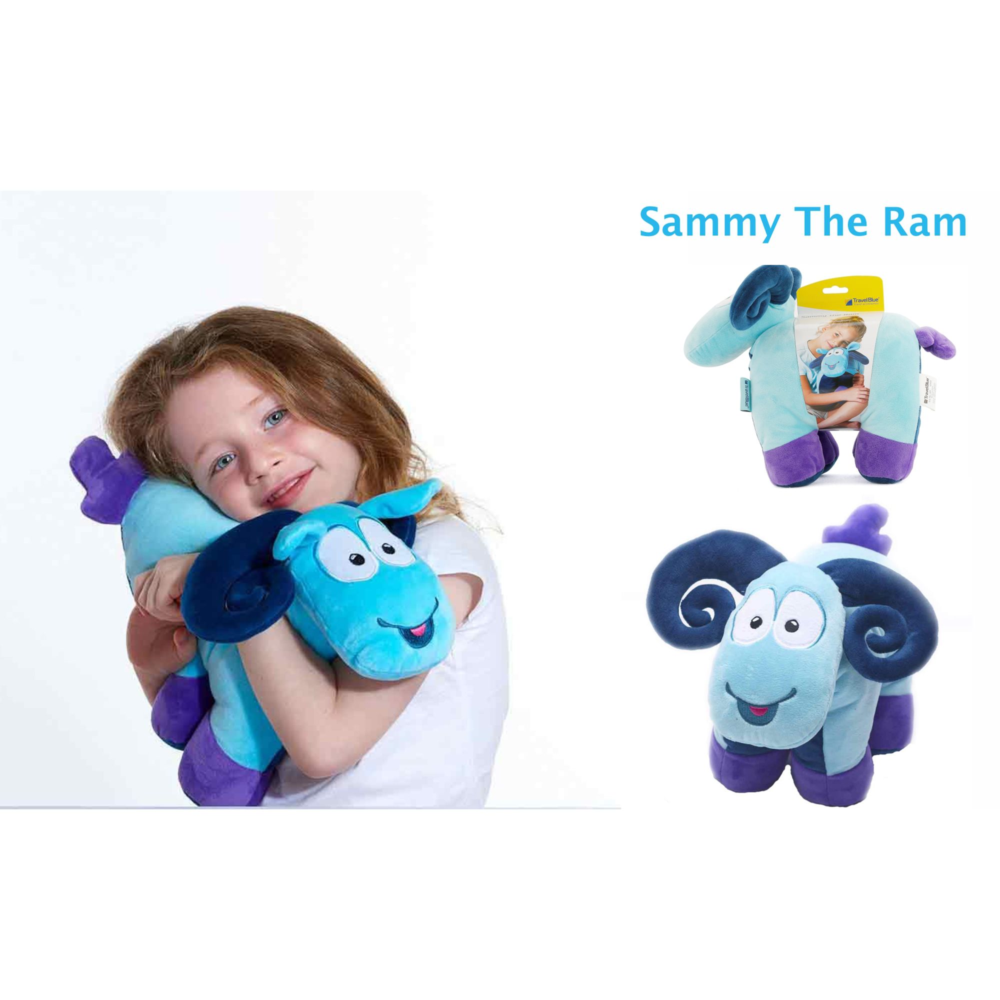 TRAVEL BLUE Sammy The Ram Polyester Neck Pillow (Soft and Comfortable, Multicolor)_7