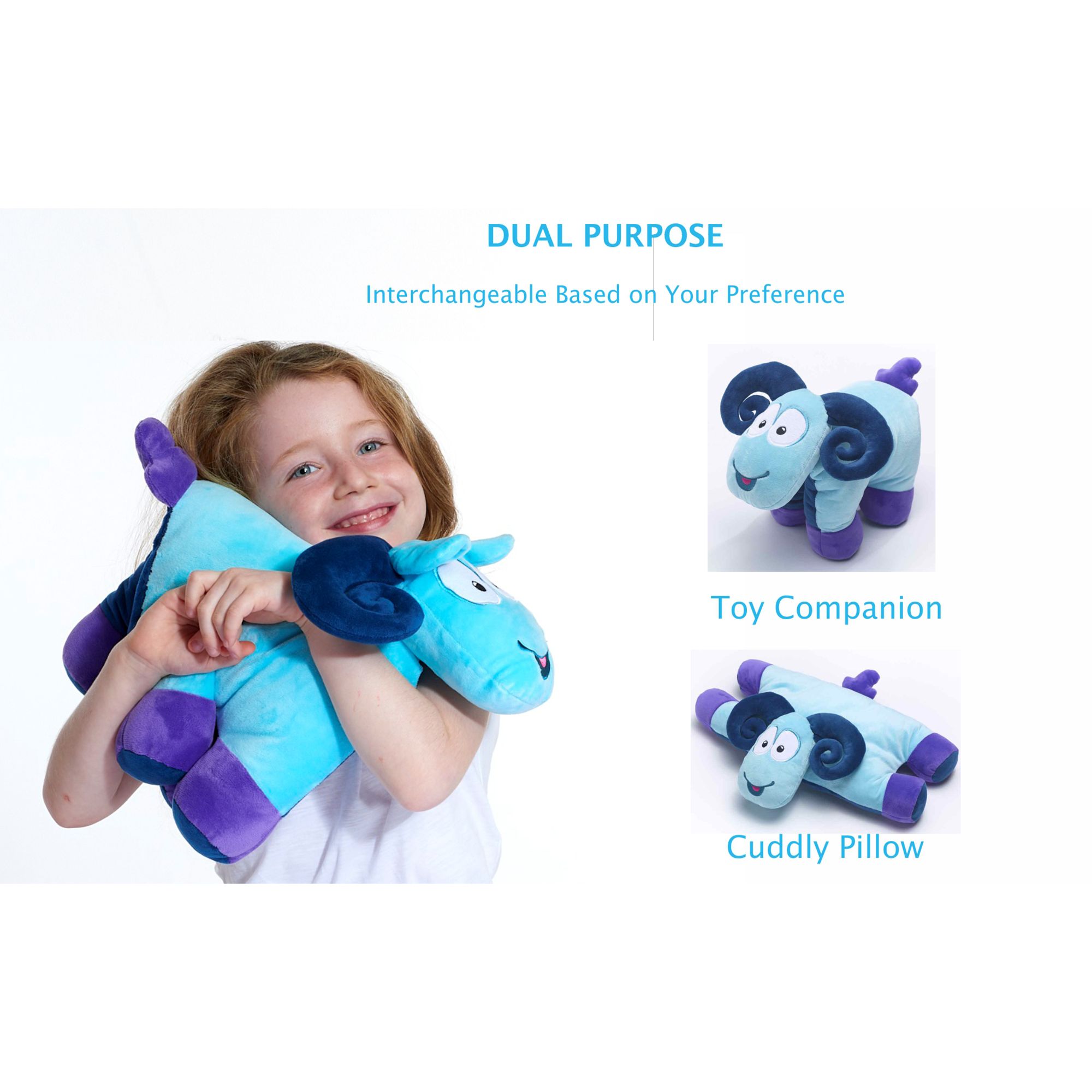 TRAVEL BLUE Sammy The Ram Polyester Neck Pillow (Soft and Comfortable, Multicolor)_8