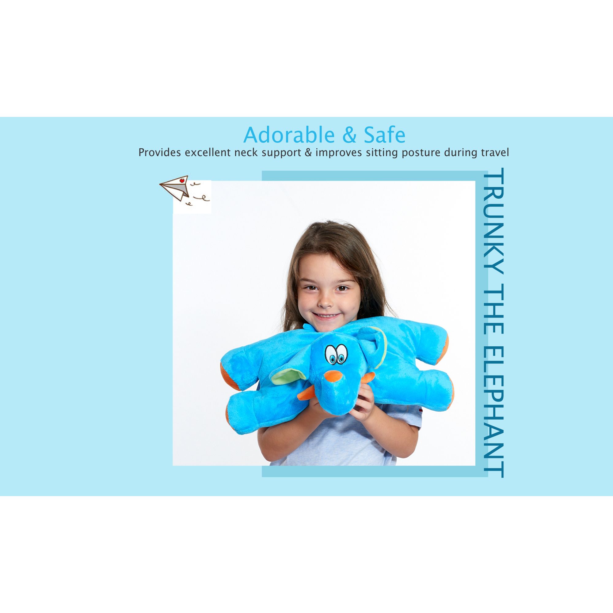 TRAVEL BLUE Trunky The Elephant Polyester Neck Pillow (Soft and Comfortable, Multicolor)_8