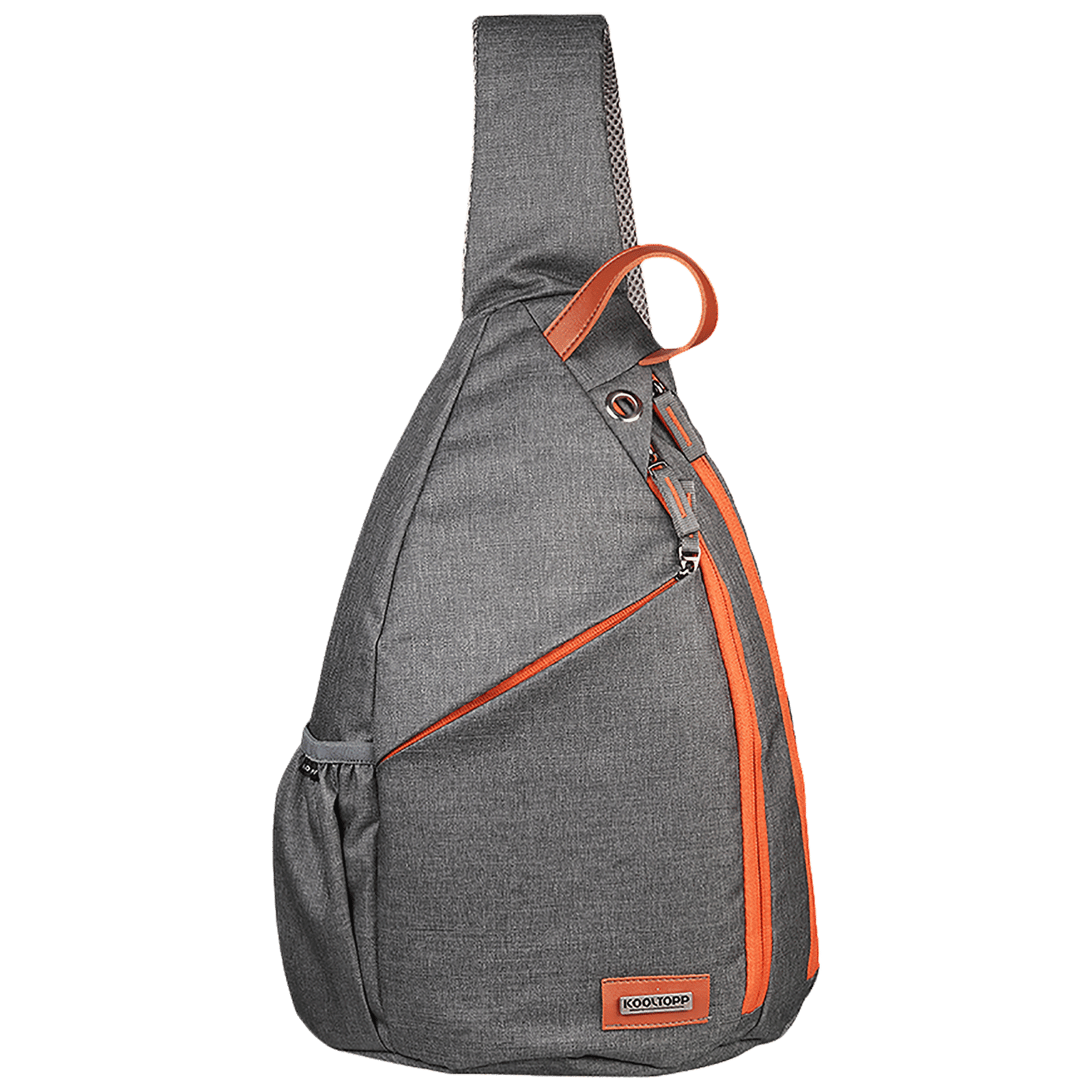 KOOLTOPP Classy Cross Body 13 Litres Polyester Sling Bag (Water Resistant, KT440-11, Grey/Rust)_1