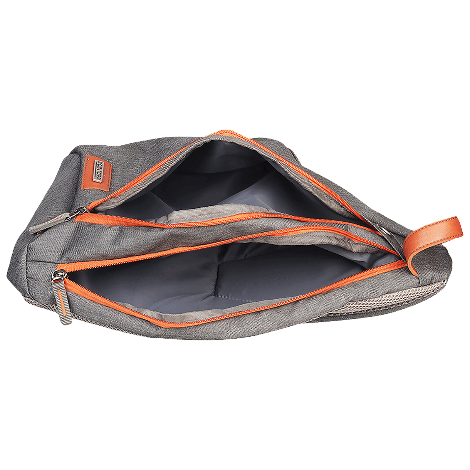 KOOLTOPP Classy Cross Body 13 Litres Polyester Sling Bag (Water Resistant, KT440-11, Grey/Rust)_5