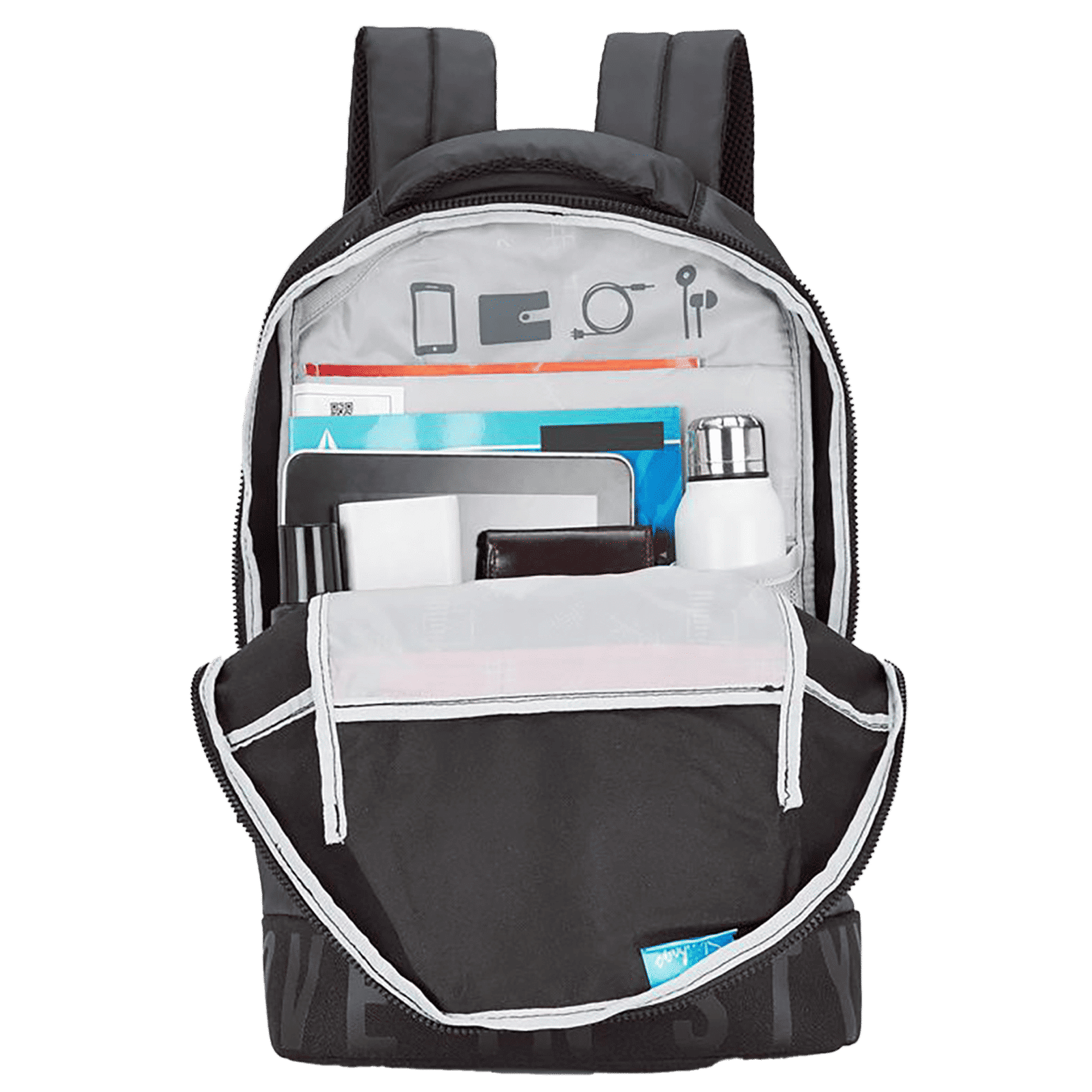 Sky Bags Boho 01 23 Litres Thermoplastic Elastomers Backpack (Rain Cover, BPBOH1RBLK, Black)_5