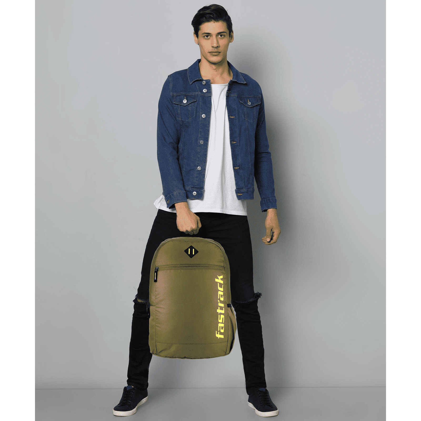 fastrack A0810NOL01 Polyester Laptop Backpack for 16 Inch Laptop (25 L, Padded Shoulder Strap, Olive)_8