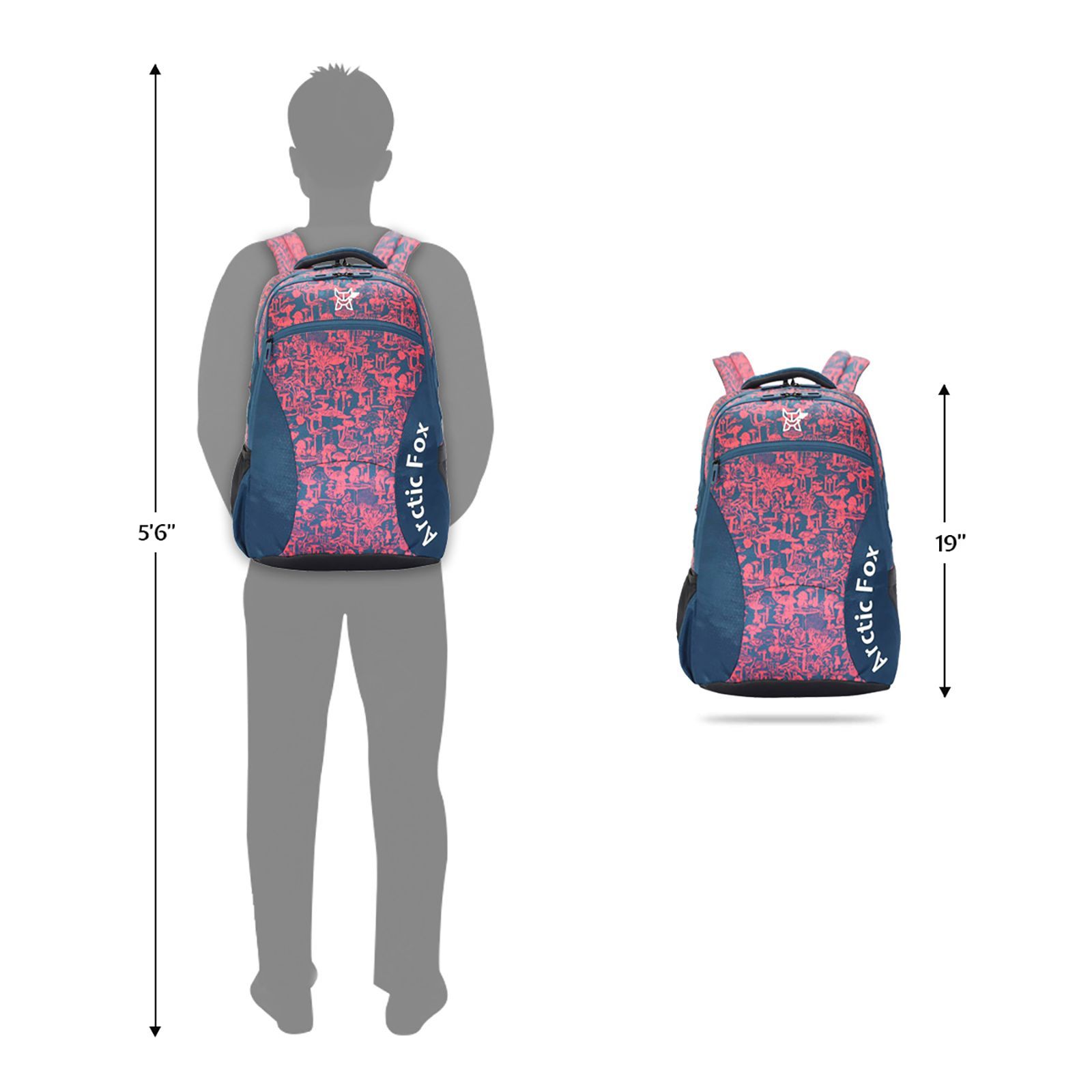 Arctic Fox Mushroom 36 Litres PU Coated Polyester Backpack (2 Spacious Compartments, FJUBPKSPTON057036, Seaport)_7