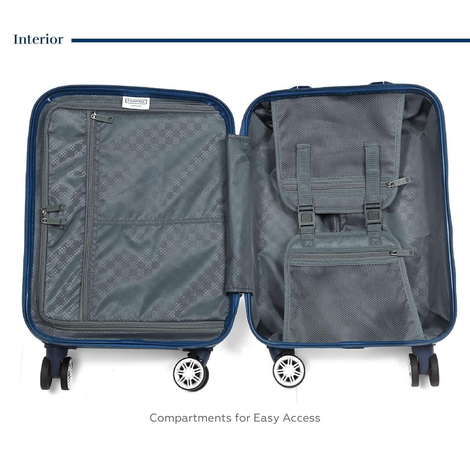 Carriall Hive Polycarbonate Trolley Bag (Built-In Weight Scale, USB Charging Port, CALS0001, Blue) Carriall Hive Polycarbonate Trolley Bag (Built-In Weight Scale, USB Charging Port, CALS0001, Blue)_9
