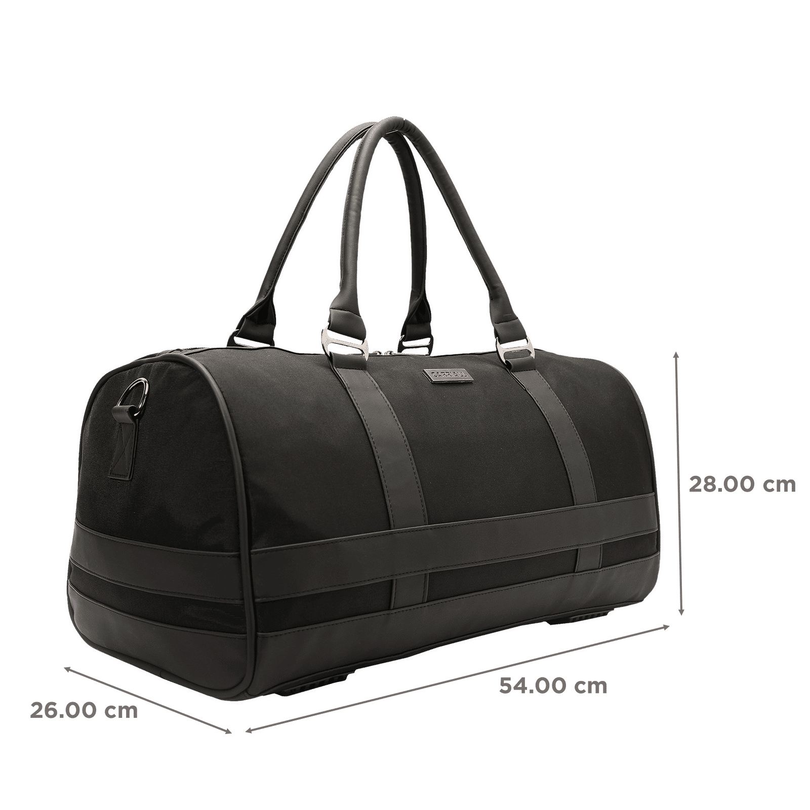 Carriall Astute Matte Finish Fabric Duffle Bag (Detachable Shoulder Strap, CADBASM01, Black)_3