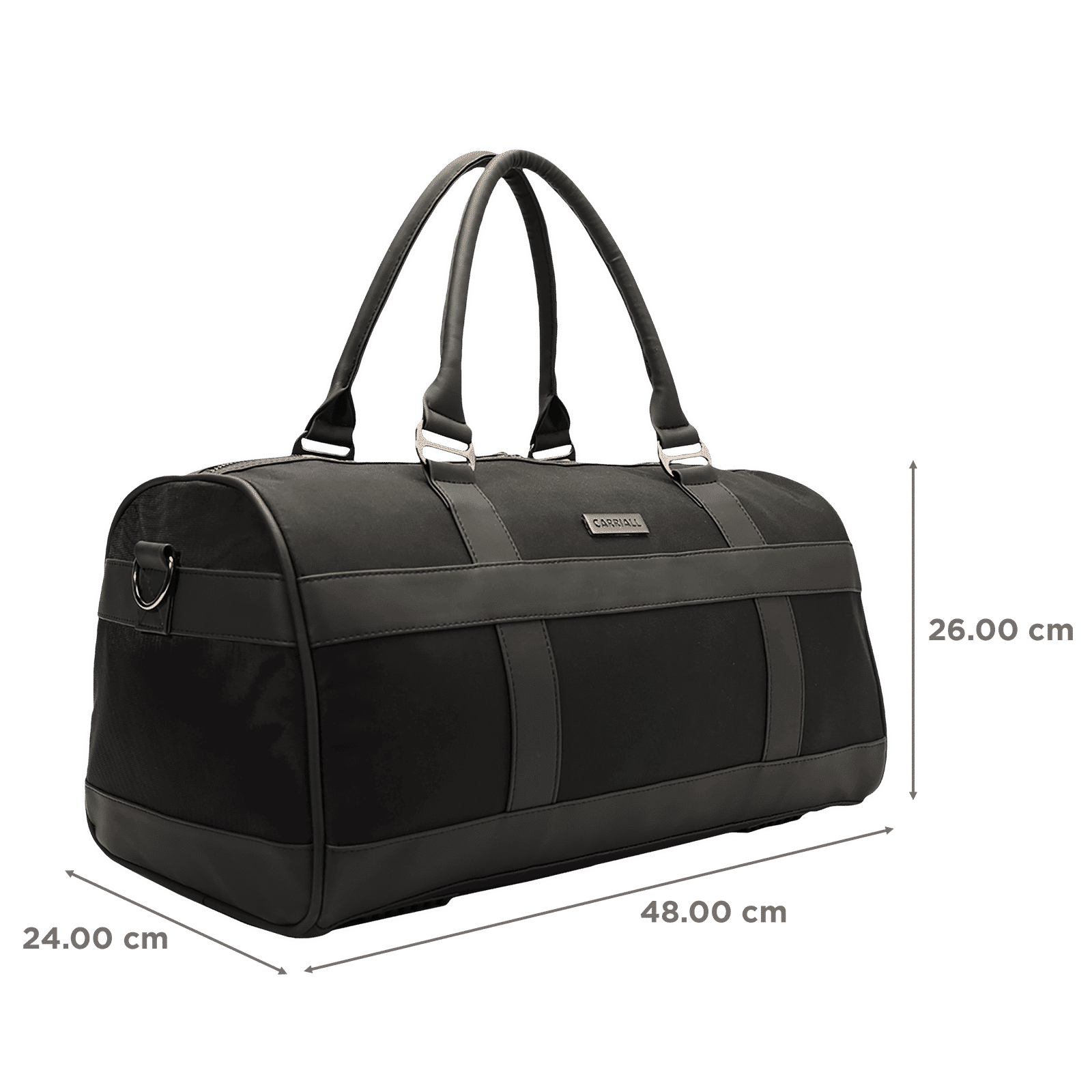 Carriall Eclat Water Resistant Fabric Duffle Bag (Detachable Strap, CADBECS01, Black) Carriall Eclat Water Resistant Fabric Duffle Bag (Detachable Strap, CADBECS01, Black)_3