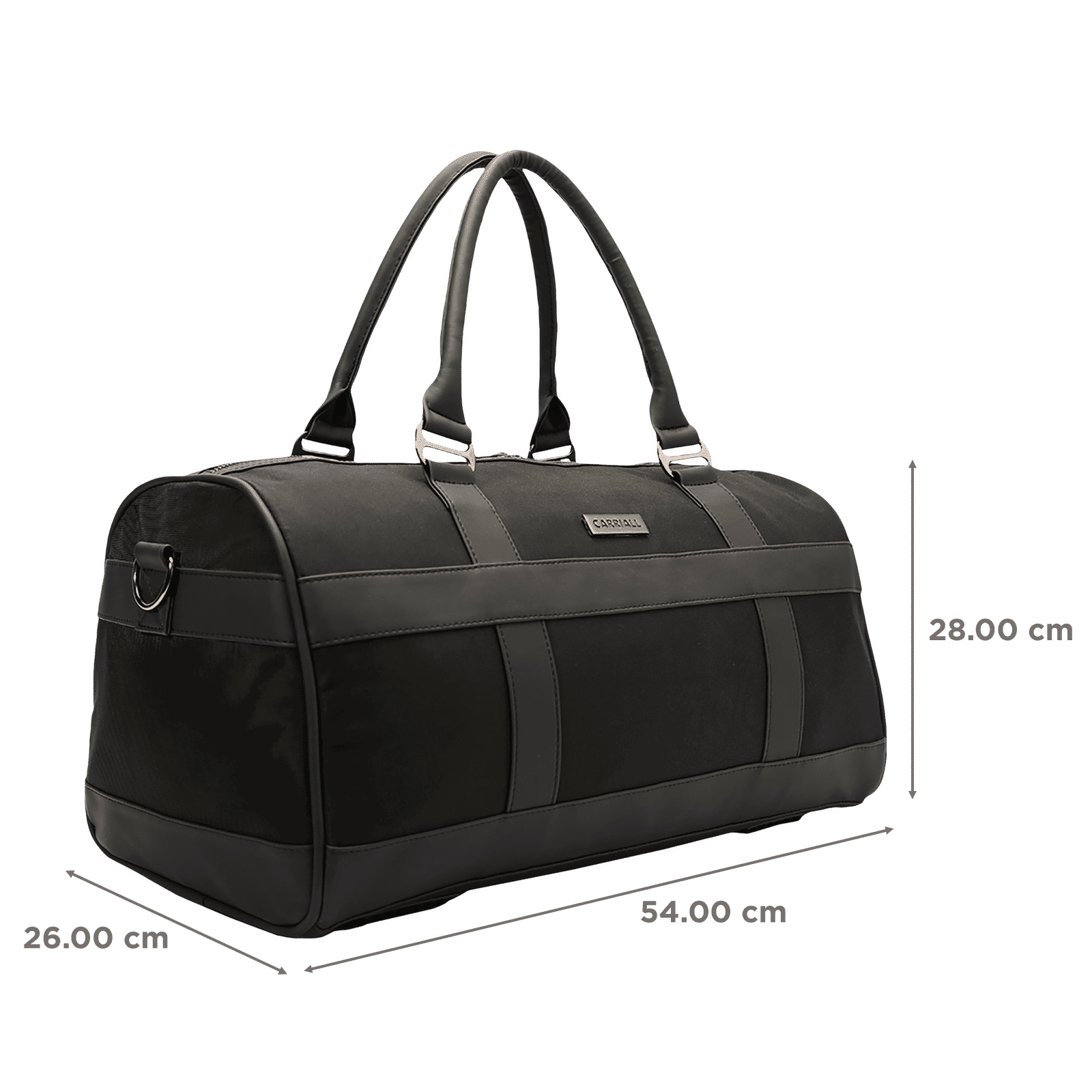 Carriall Eclat Water Resistant Fabric Duffle Bag (Detachable Strap, CADBECM01, Black)_3
