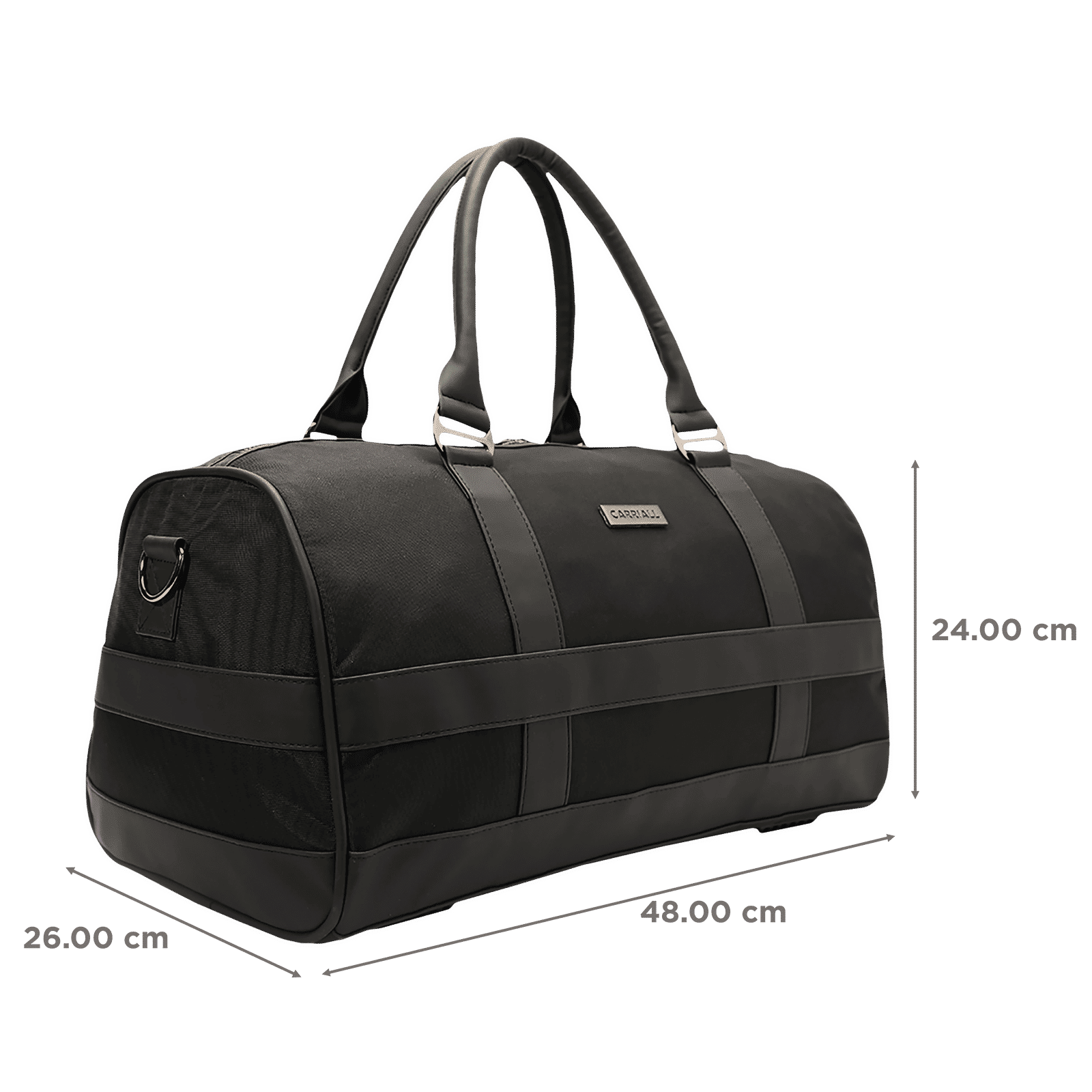 Carriall Poise Durable Fabric Duffle Bag (Water-Resistant, CADBPOS01, Black)_3
