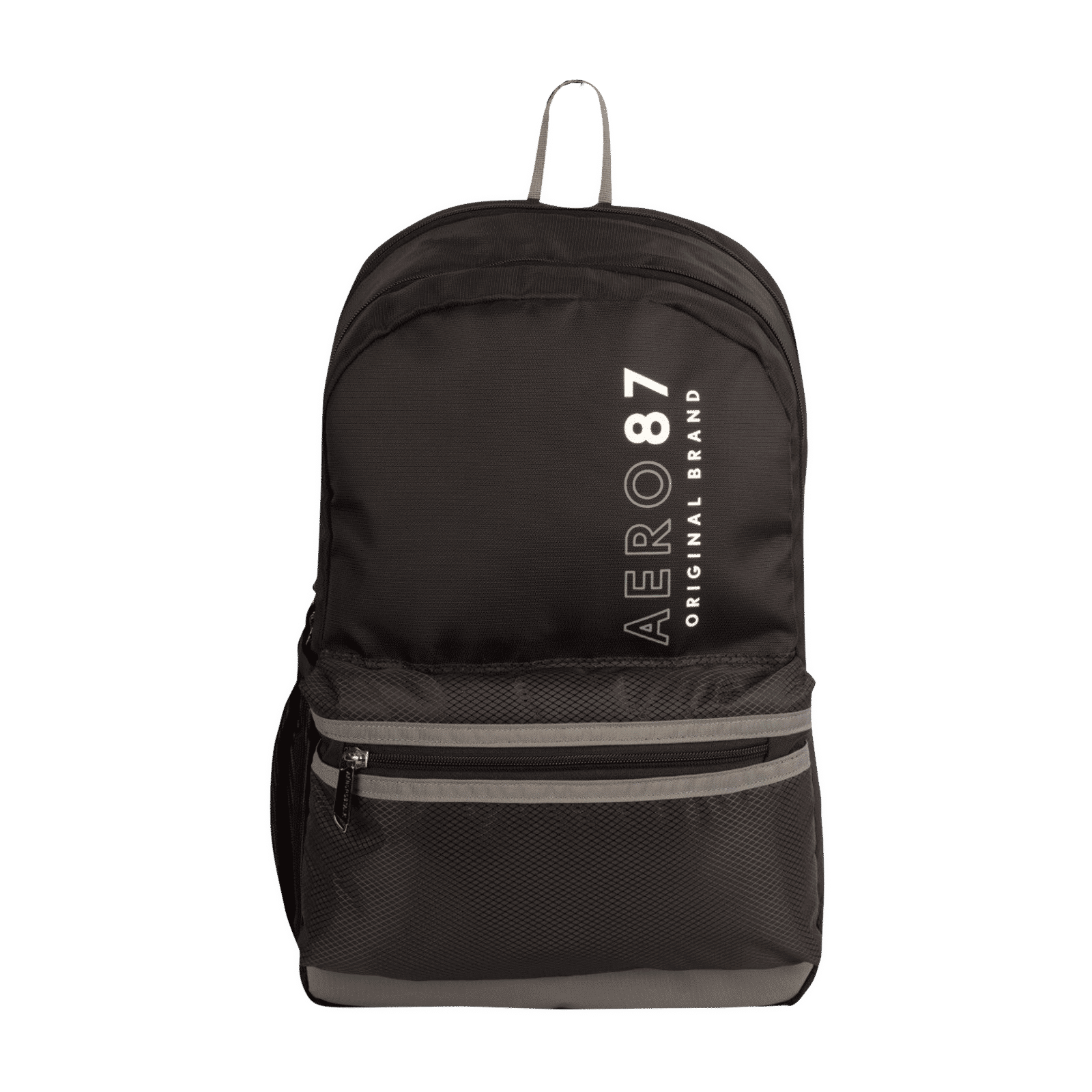 AEROPOSTALE Take Off 20 Litres Nylon Backpack (Waterproof, AERO-BP-1001-BLK_G, Black/Grey)_1