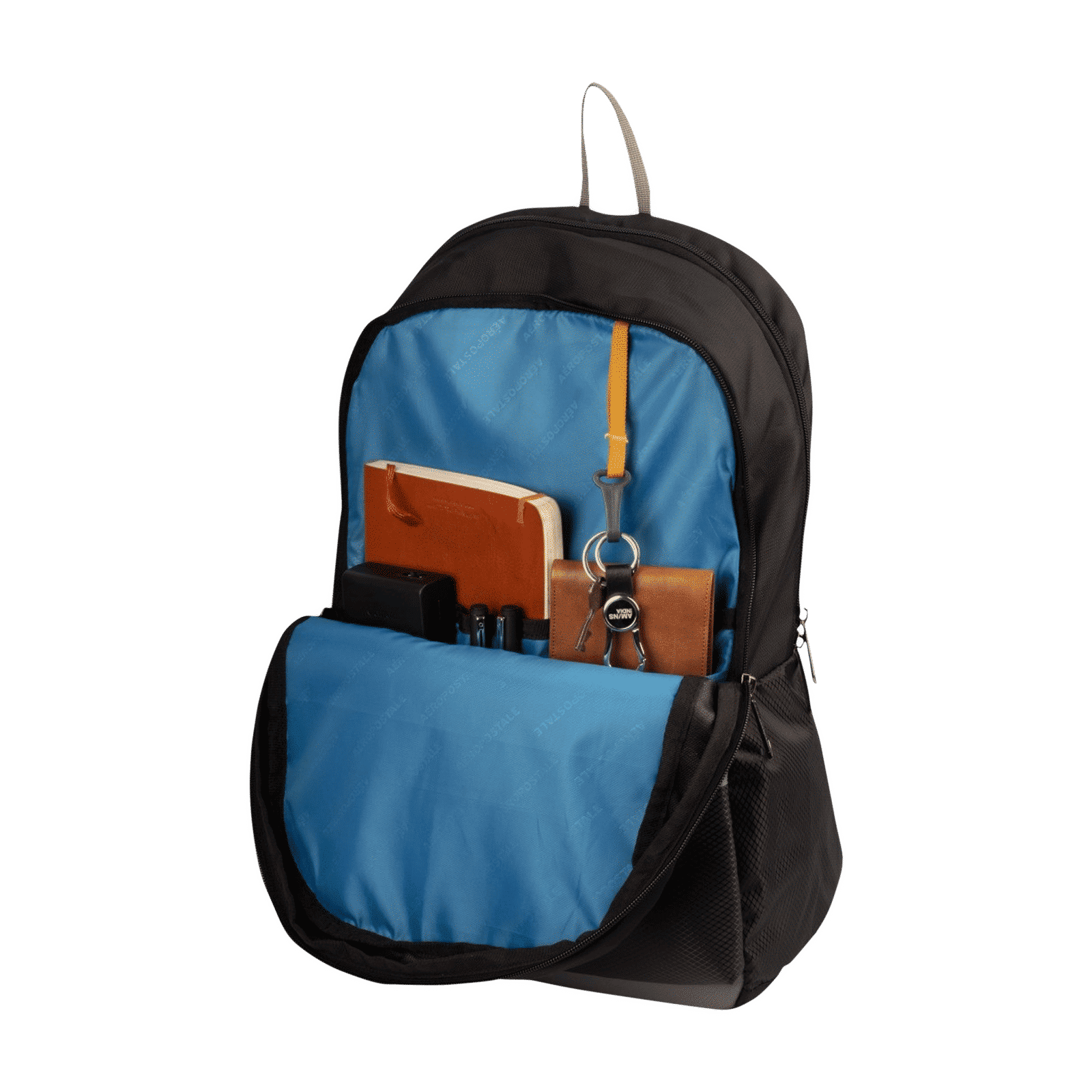 AEROPOSTALE Take Off 20 Litres Nylon Backpack (Waterproof, AERO-BP-1001-BLK_G, Black/Grey)_6