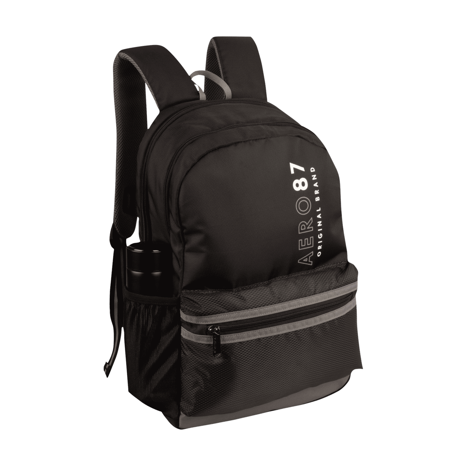 AEROPOSTALE Take Off 20 Litres Nylon Backpack (Waterproof, AERO-BP-1001-BLK_G, Black/Grey)_5