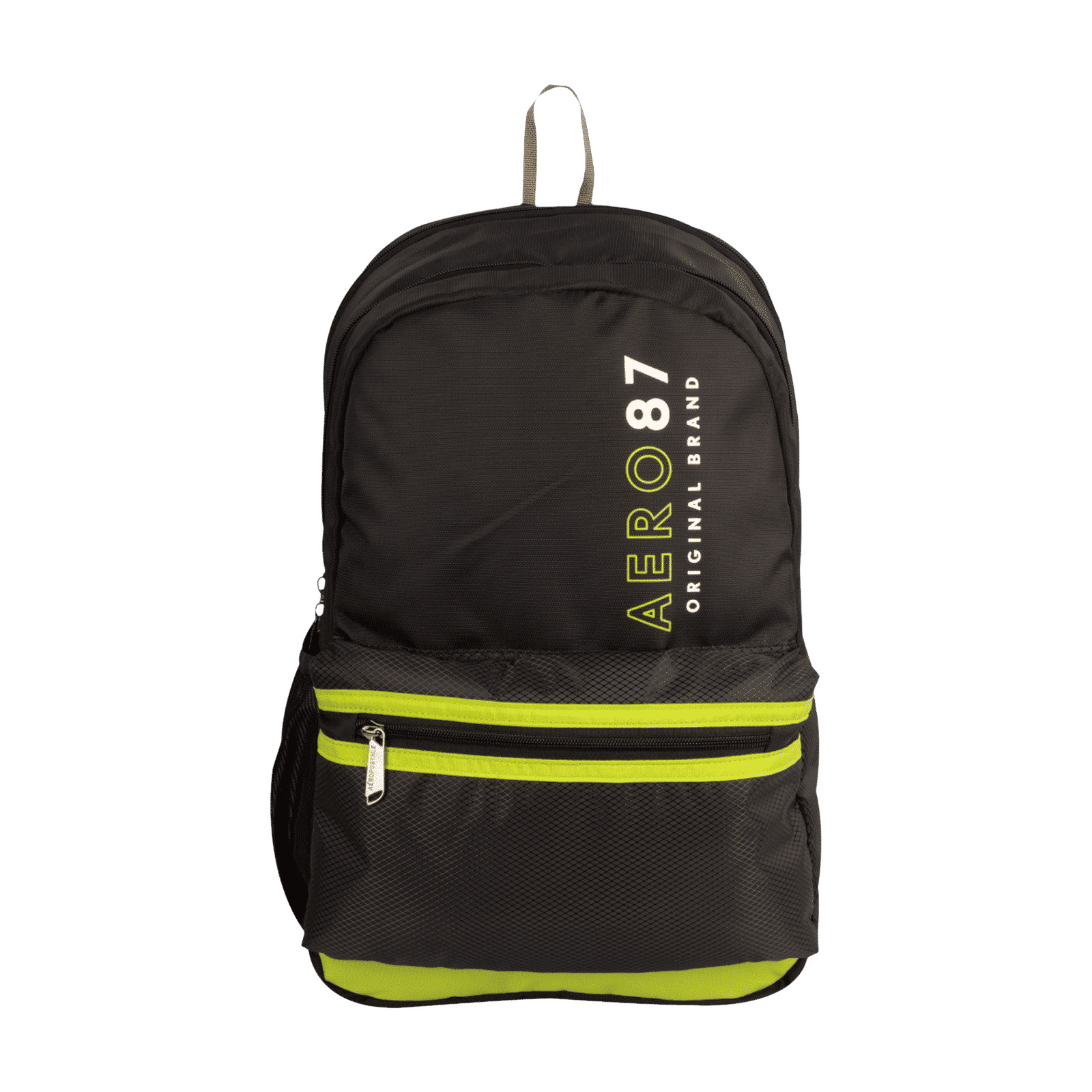 AEROPOSTALE Take Off 20 Litres Nylon Backpack (Waterproof, AERO-BP-1001-BLK_P, Black/Green)_1