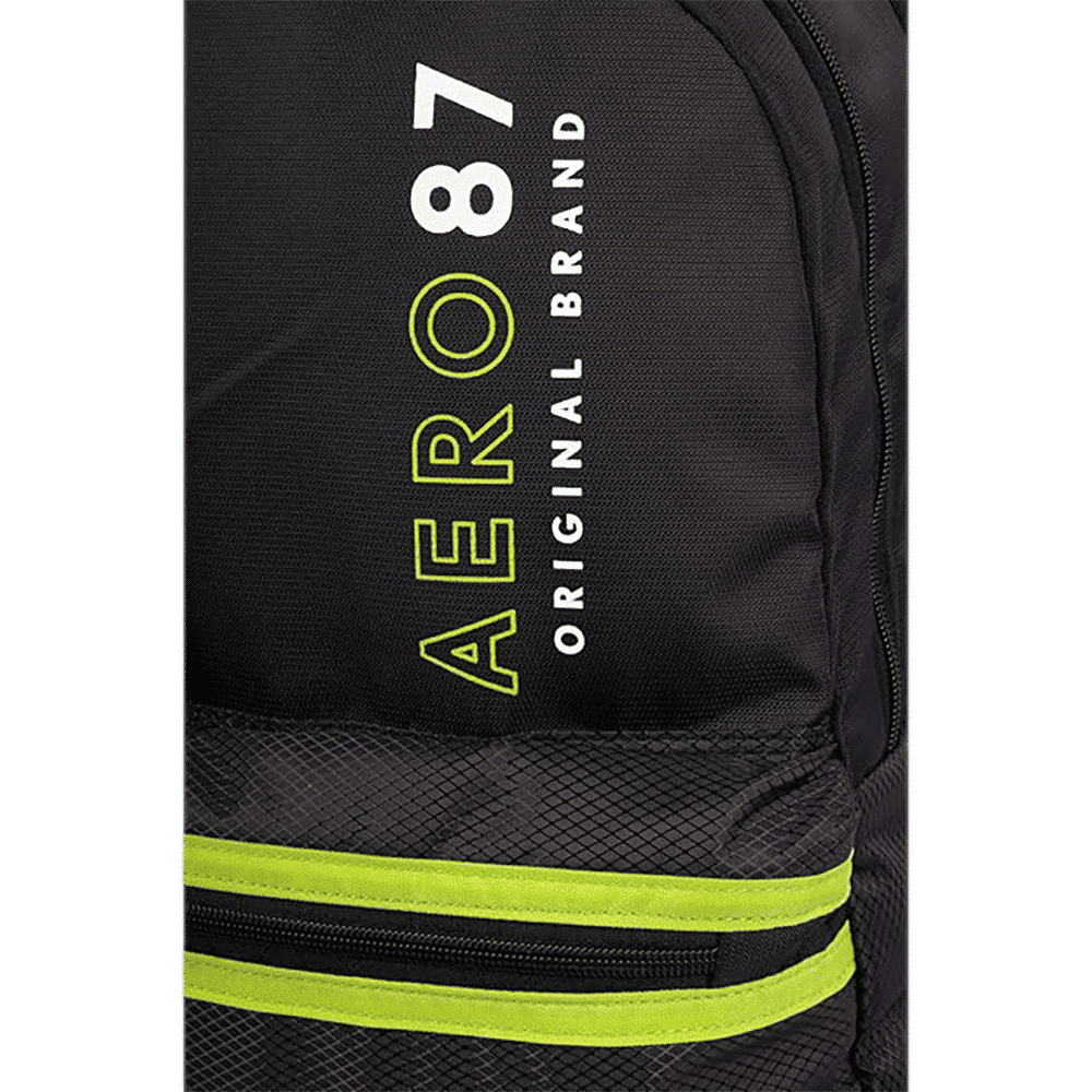 AEROPOSTALE Take Off 20 Litres Nylon Backpack (Waterproof, AERO-BP-1001-BLK_P, Black/Green)_8