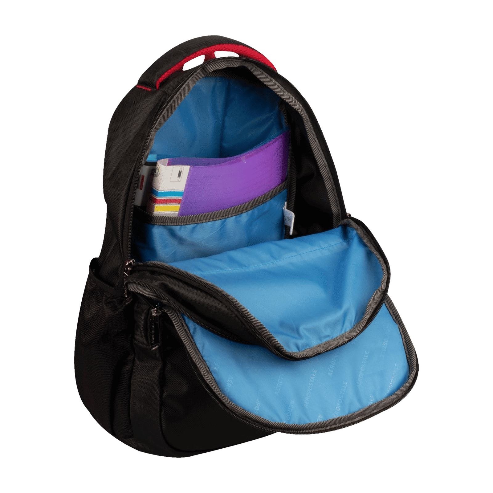 AEROPOSTALE Ever Onwards 20 Litres Nylon Backpack (Waterproof, AERO-BP-1002-BLK_R, Black/Red)_7